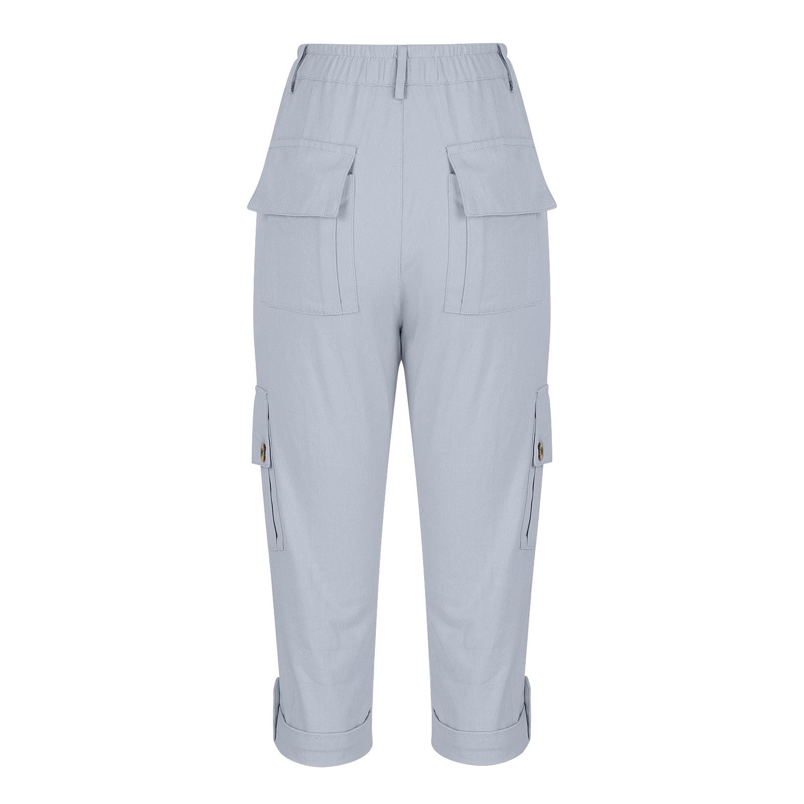 Women's High Waisted Capri Pants - Summer Cropped Hiking Pants with Pockets | Lightweight Outdoor Travel Pants for Walking, Yoga & Casual Wear