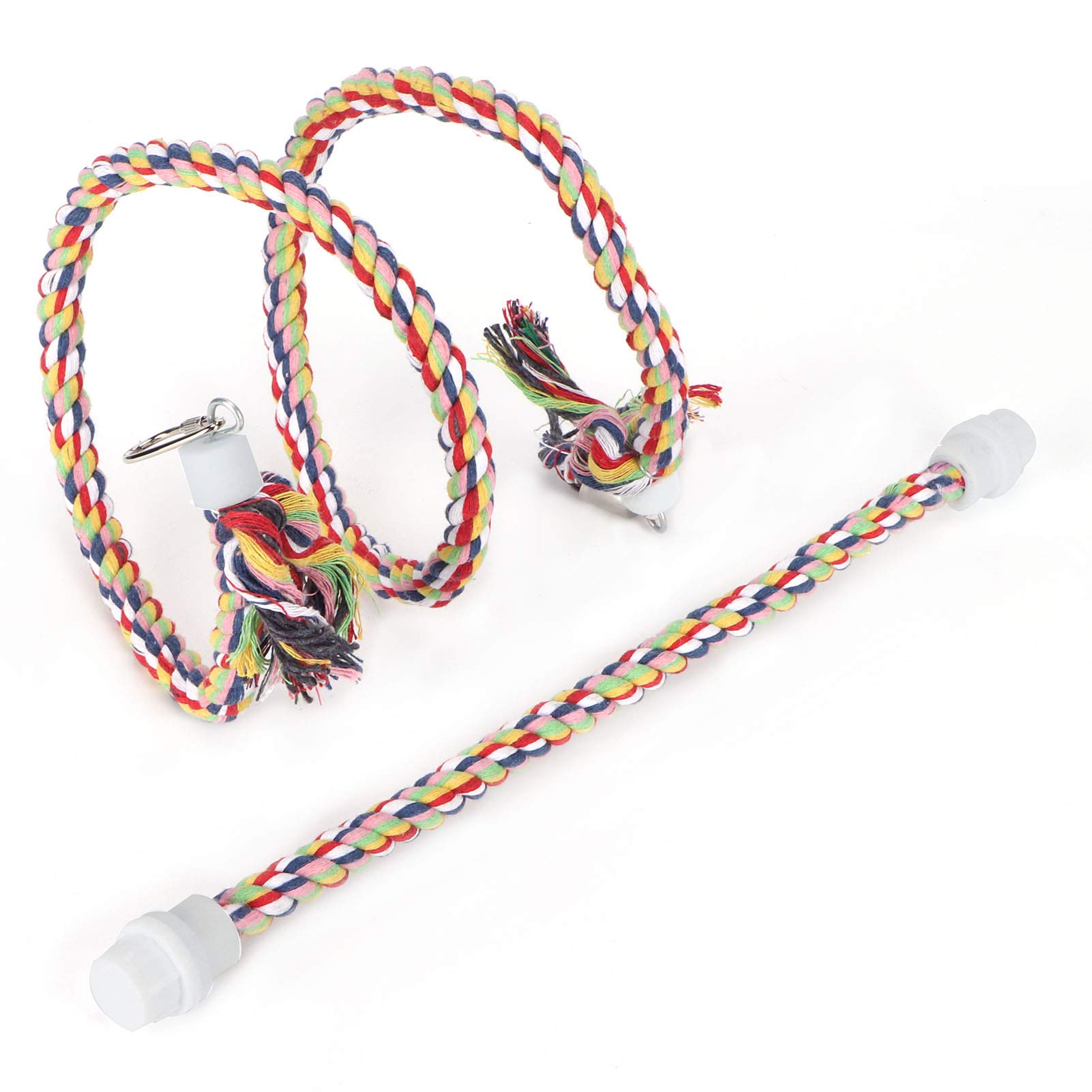 2PCS Bird Chew Toy & Swing Set - Cotton Rope Hanging Climbing Toys with Bell for Parrots, Cockatiels, Lovebirds - Perfect for Cage Enrichment & Playtime