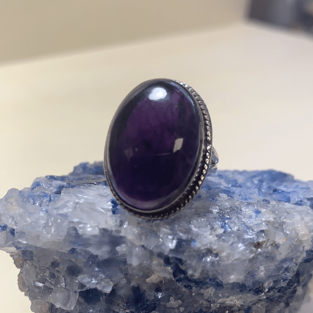Natural Amethyst Sterling Silver Ring for Women Size 6.75 - Elegant Purple Gemstone Jewelry Gift for Birthday, Anniversary & Everyday Wear