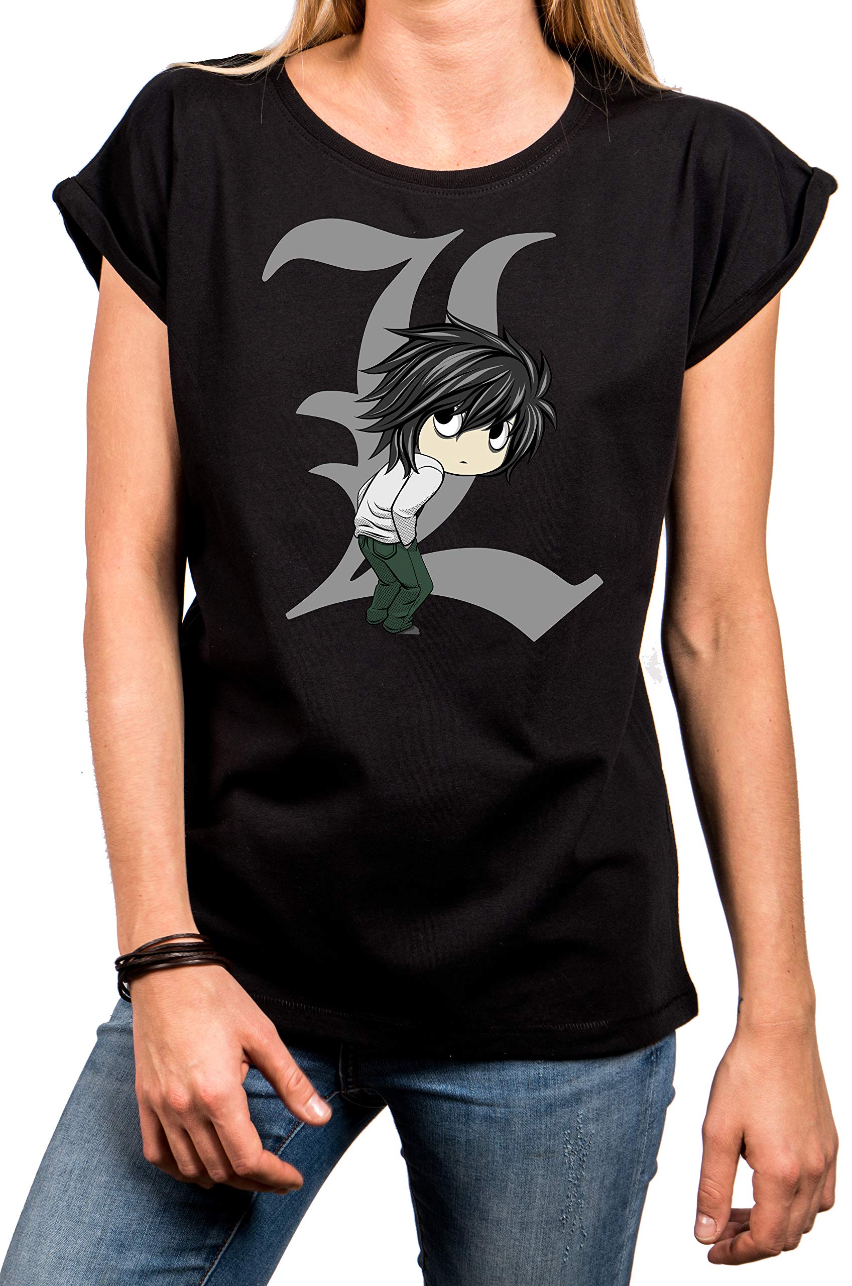 MAKAYA Women's Anime Graphic T-Shirt - Death Note Ryuk Manga Short Sleeve Top for Cosplay & Casual Wear