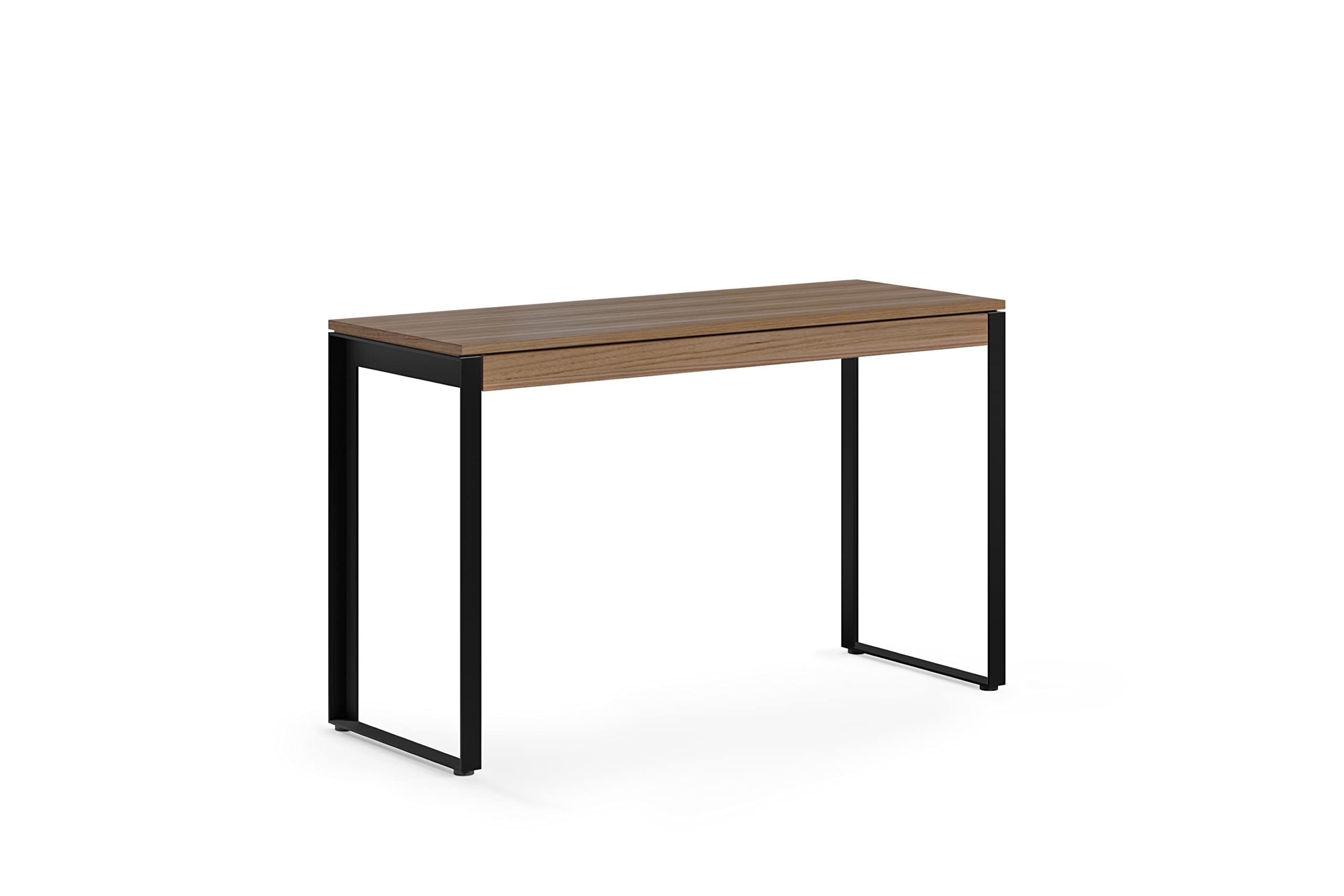 BDI Linea 6222 47.5-Inch Modern Office Desk with Keyboard Tray - Natural Walnut & Black Finish - Home Office Workstation for Remote Work & Small Spaces