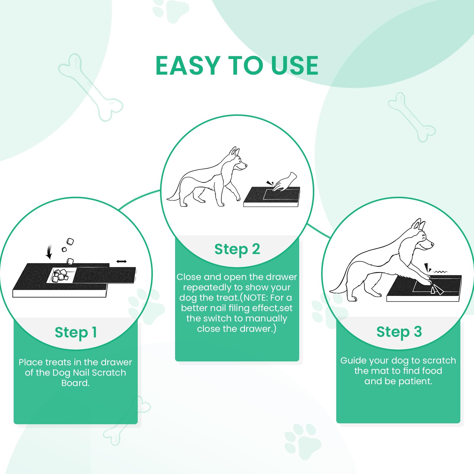 Dog Nail Scratch Board & Grinder with Treat Box - Pet Nail Trimming File for Small Medium Large Dogs - Perfect for Home Grooming & Stress-Free Nail Care