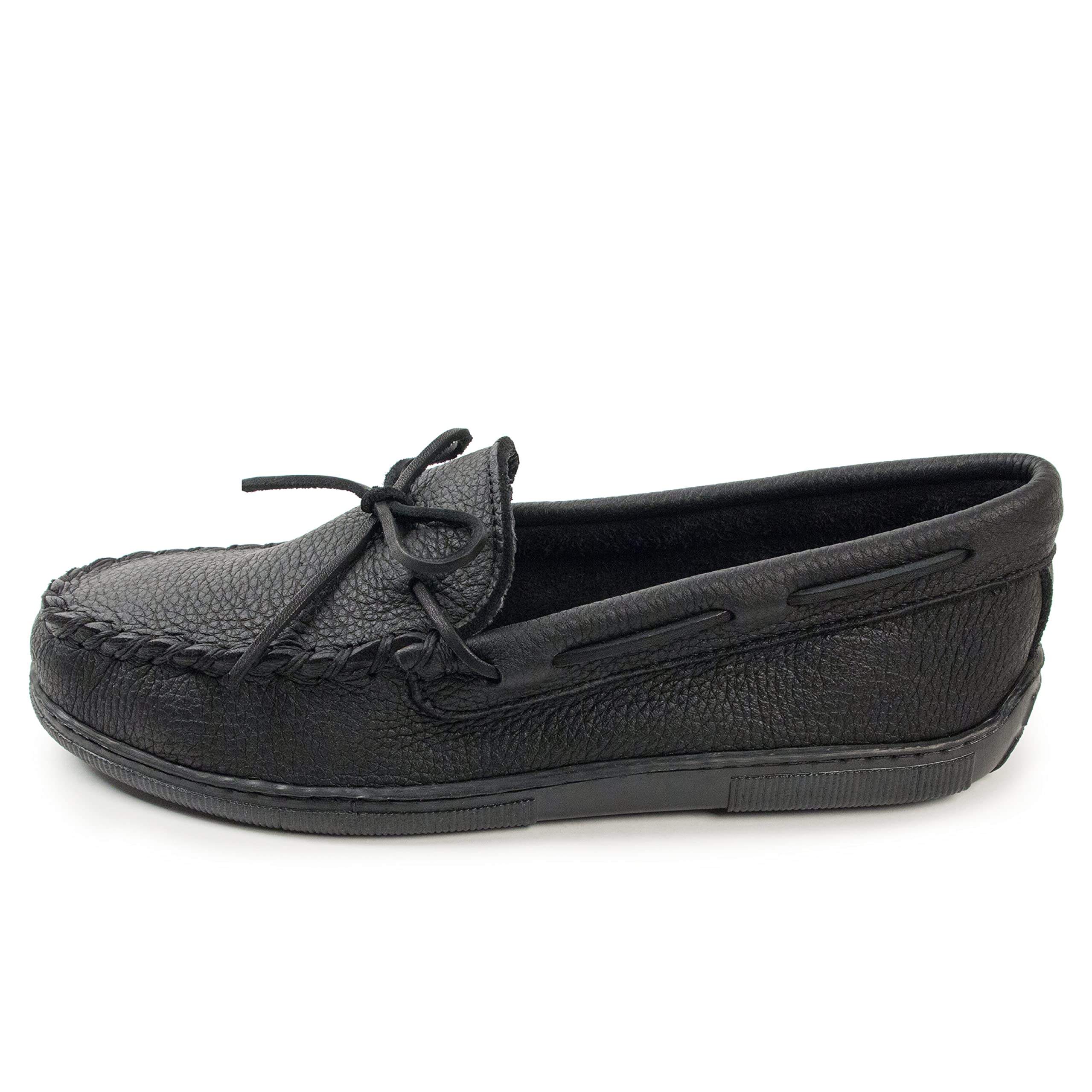 Minnetonka Men's Moosehide Classic Moccasin - Genuine Leather Slip-On Shoes for Men | Comfortable & Durable Casual Loafers | Perfect for Indoor, Outdoor & Driving