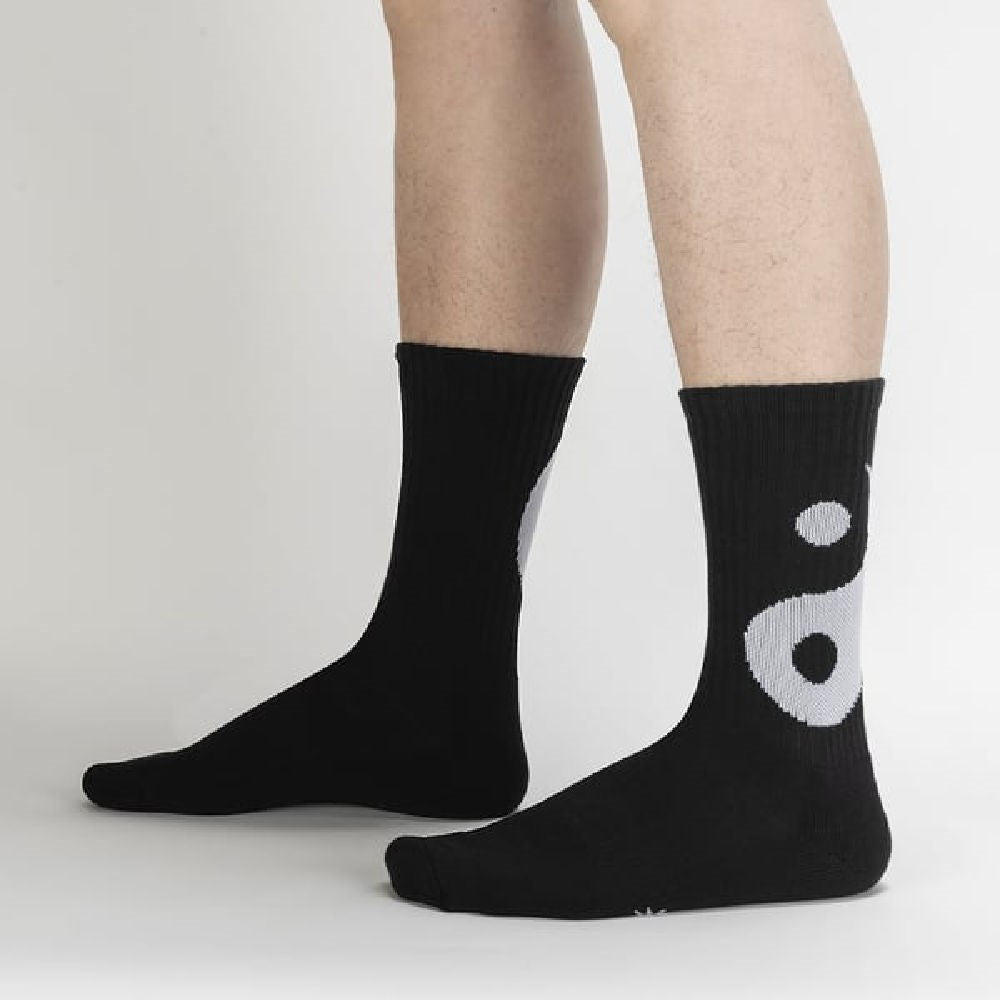 Yin and Yang Ribbed Crew Athletic Socks for Men & Women - Comfortable Non-Slip Workout Socks for Running, Yoga, and Gym - Sock It To Me Brand