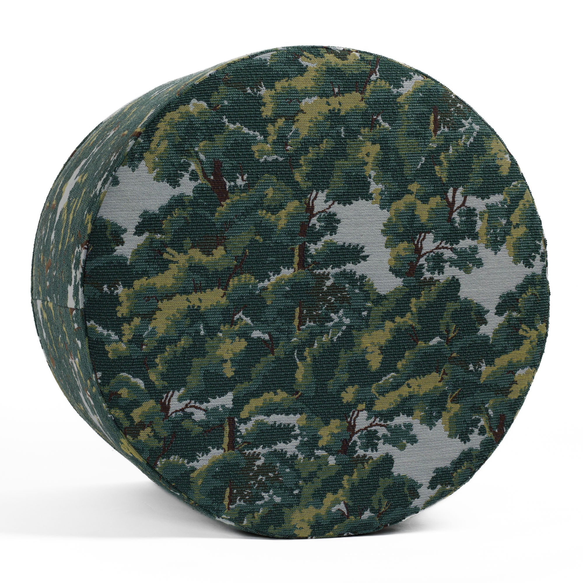 Elora 18x16 Inch Round Storage Ottoman with Tufted Top - Forest Green Velvet Footrest Pouf for Living Room, Bedroom & Nursery