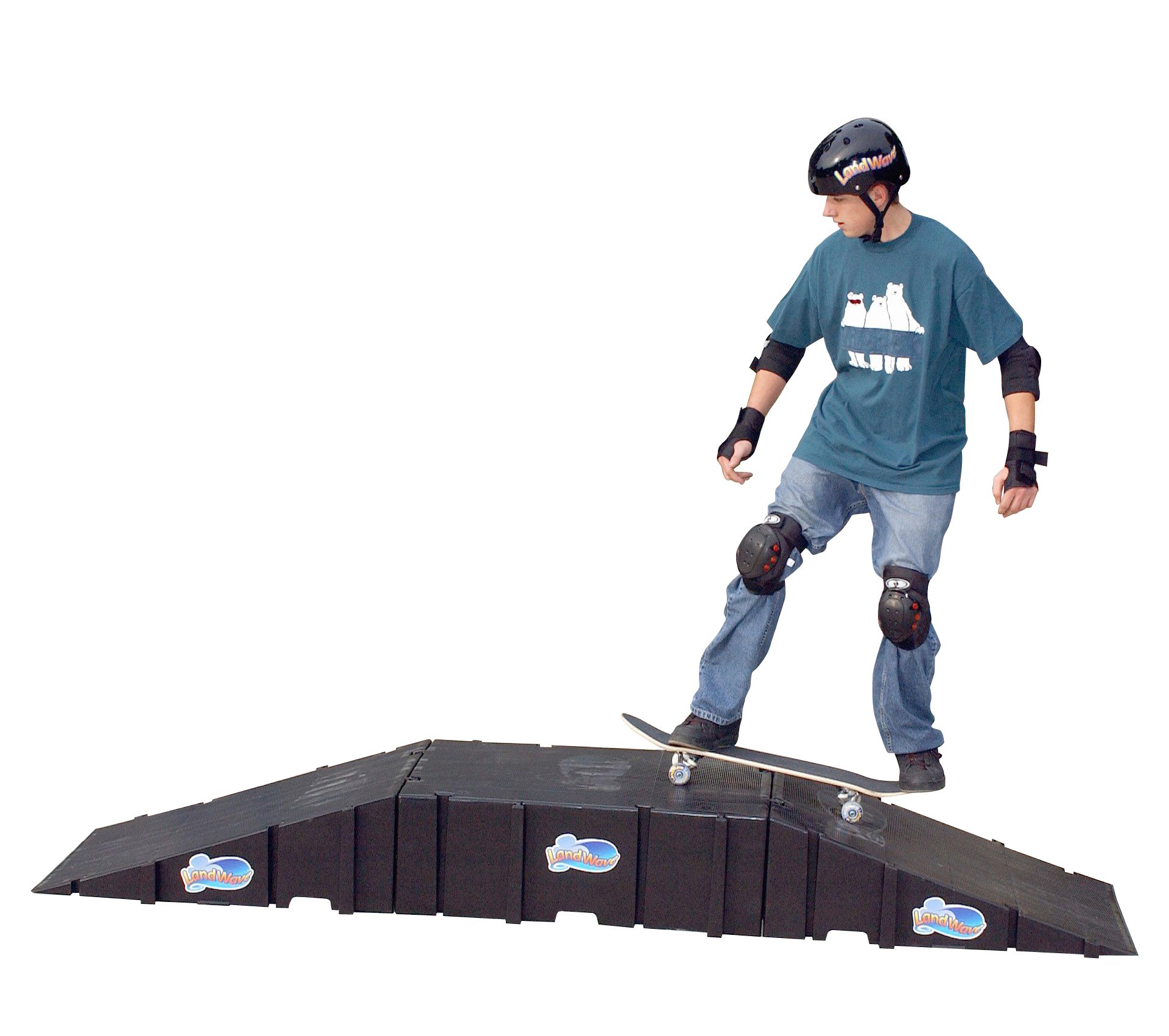 Landwave Complete Skateboard Starter Kit for Beginners - 31 Inch Deck, 2 Portable Ramps, Wheels, Trucks, Bearings | Perfect for Street Skating, Park Tricks & Learning Skateboarding