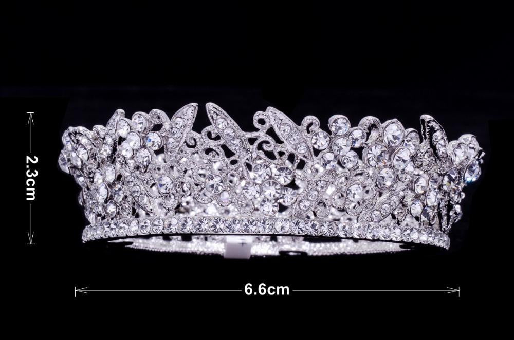 Royal Tiara Crown for Weddings & Bridal Events – Cubic Crystal Bridal Diadem JHA3205B – Perfect for Bridal Showers, Pageants & Special Occasions