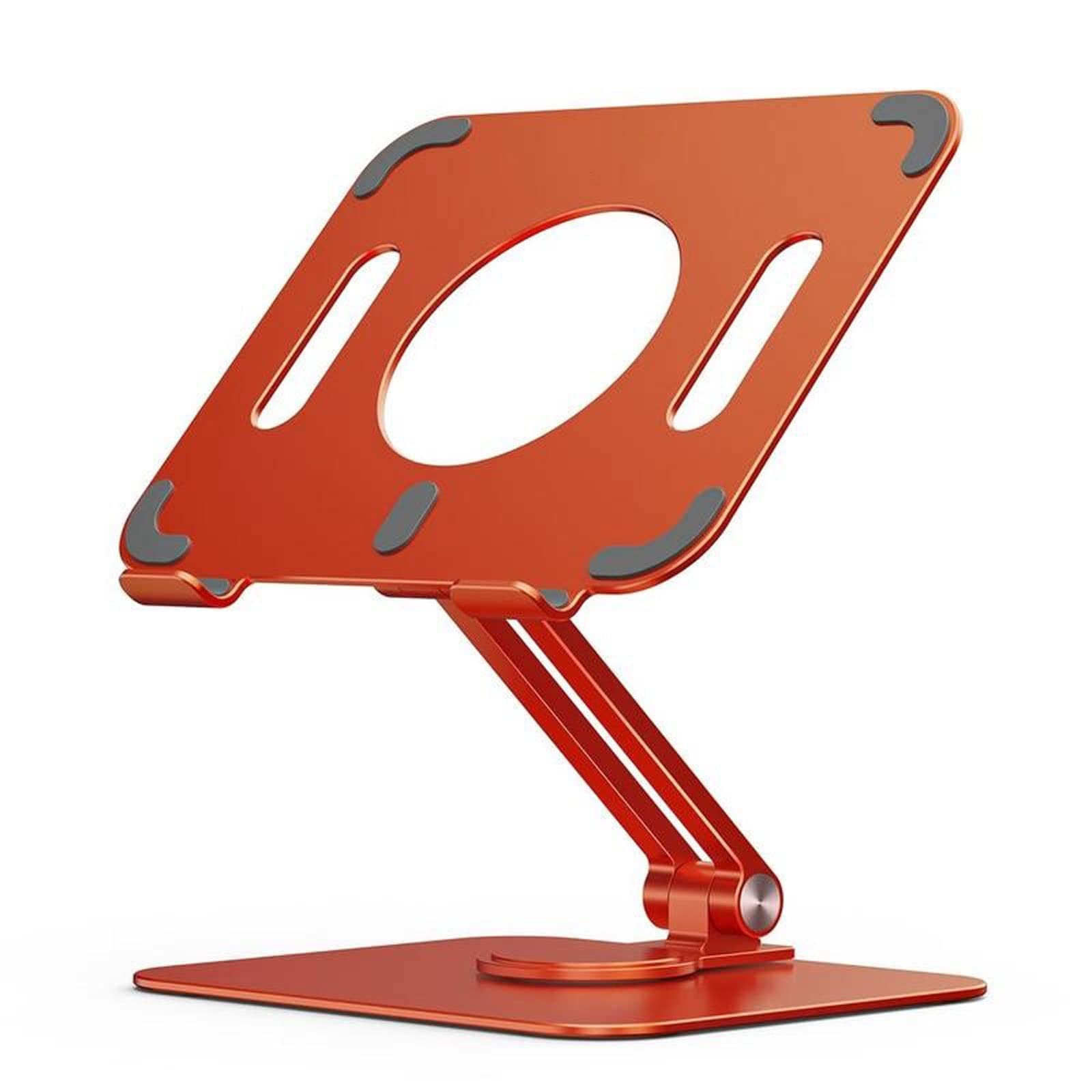 Premium Aluminum Alloy Adjustable Laptop Stand - Foldable & Portable Notebook Computer Riser with Cooling Function (Orange) | Perfect for Home Office, Gaming Setup & Workspace Ergonomics
