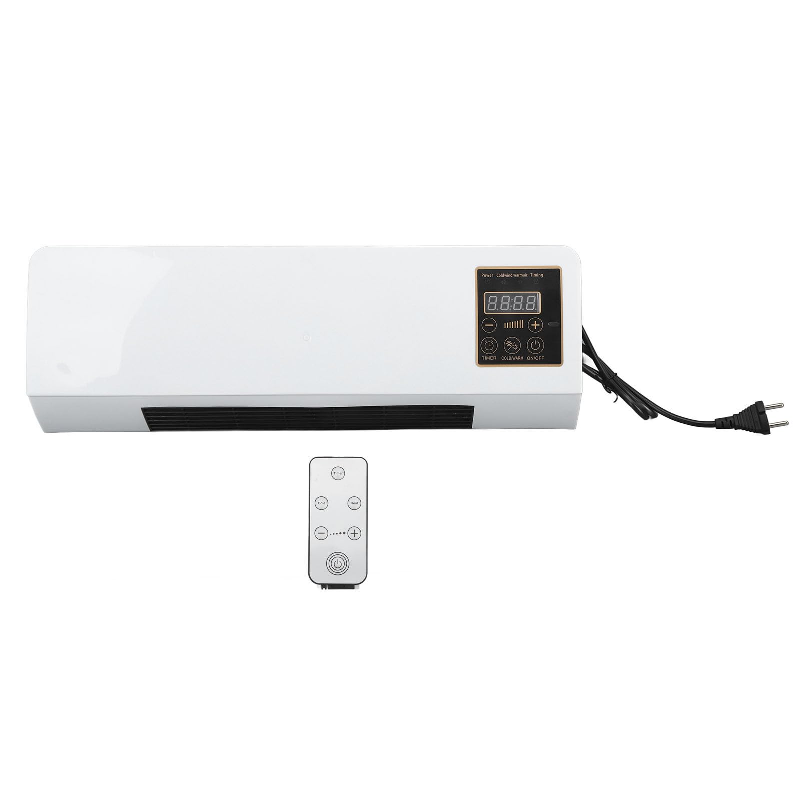 Portable Wall Mounted AC Heater Combo - Dual Function Cooling & Heating Fan for Bathroom, Bedroom, Office | Energy Efficient Small Air Conditioner with Remote Control | Perfect for Summer Cooling & Winter Warmth