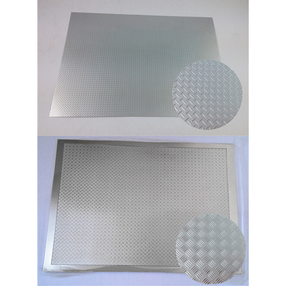28x20mm Metal Checkered Plate Spare Part for 1/14 Tamiya RC Tractor Truck & Trailer Models - Durable Replacement Upgrade for Radio Controlled Vehicles (Off-Road, Construction, Farming Scenes)