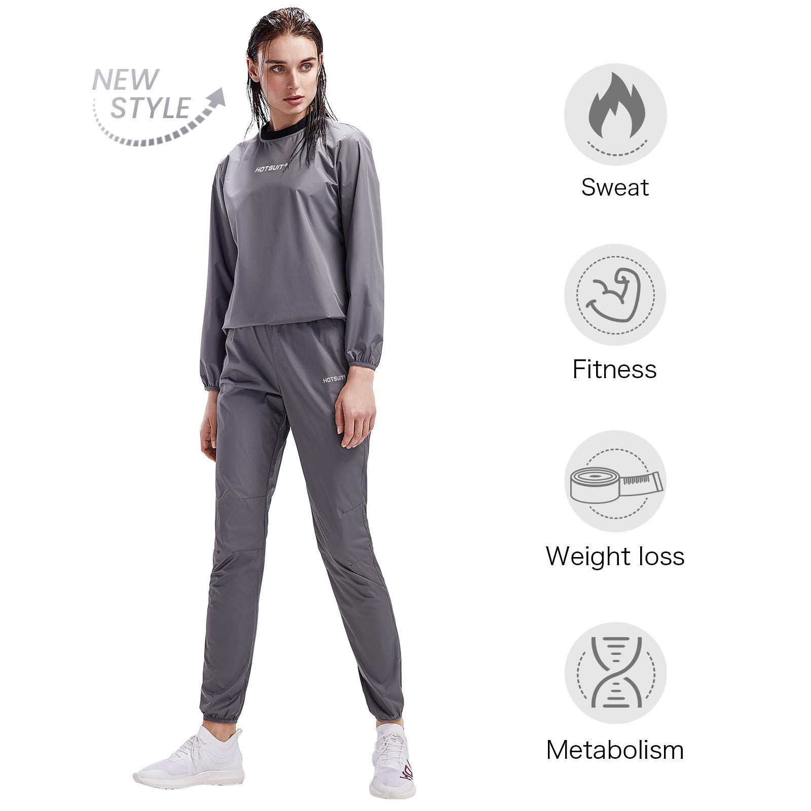 HOTSUIT Women's Sauna Suit - Durable Gym Workout Jacket & Pants Set for Weight Loss & Detox - Perfect for Sauna, Cardio, and Home Exercise