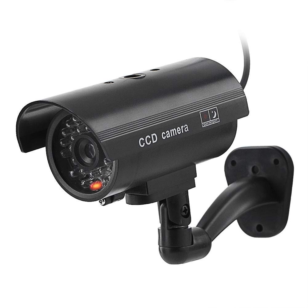 Yunir Fake Security Camera with Flashing LED - Waterproof Wall-Mounted Bullet Dummy Surveillance Camera for Indoor & Outdoor Use - Ideal for Home, Office, and Business Security Deterrence