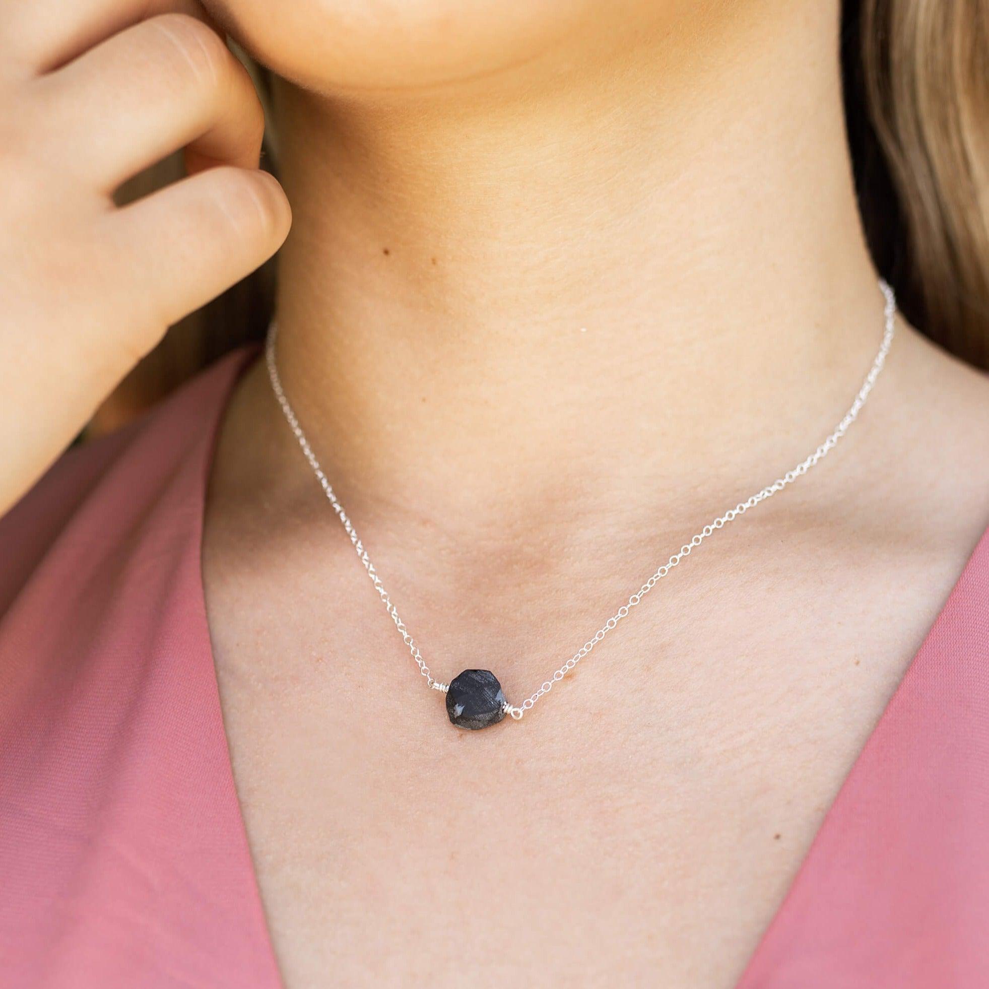 Raw Obsidian Crystal Nugget Necklace - Natural Black Stone Pendant for Women & Men | Perfect for Meditation, Energy Healing & Spiritual Protection Jewelry