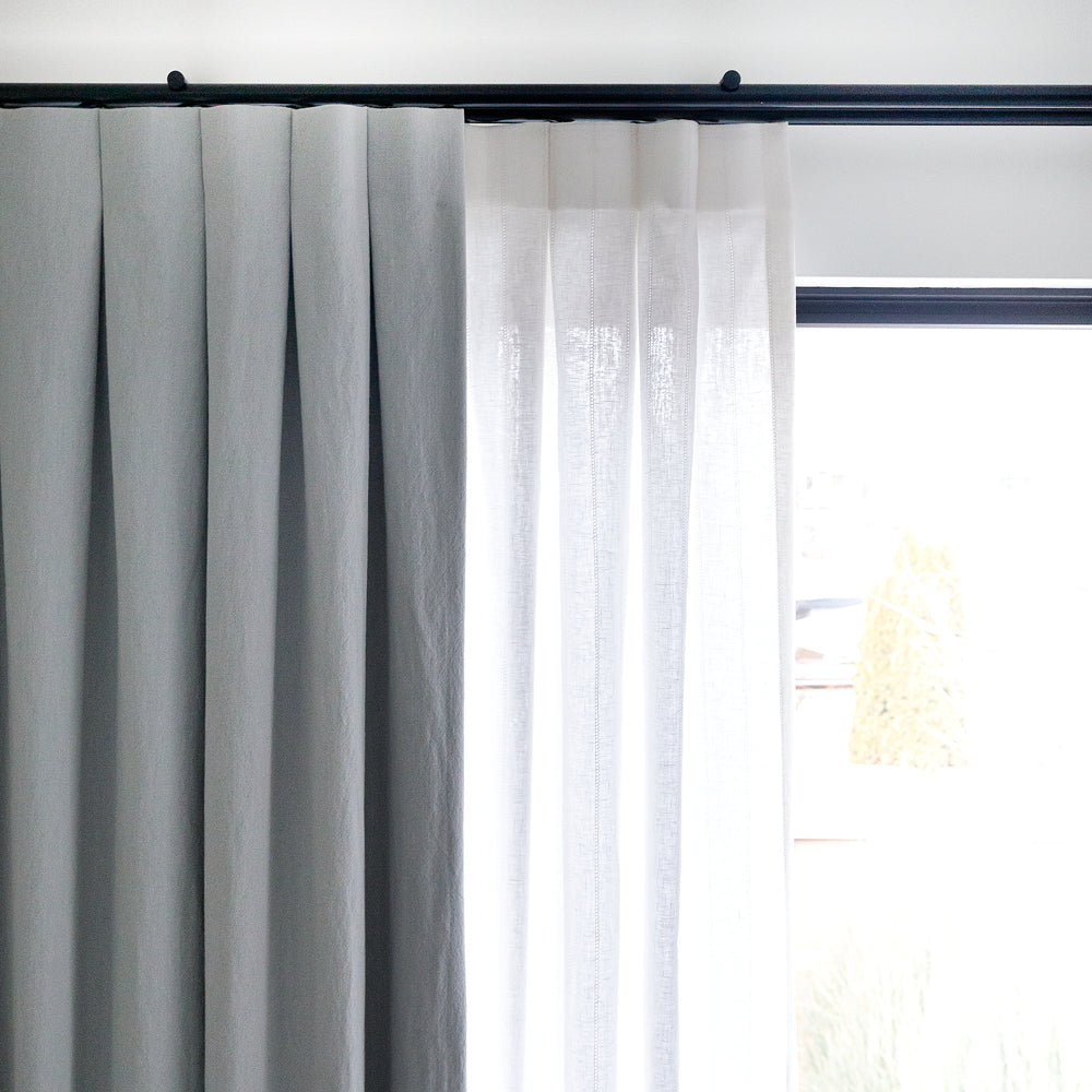 Heavy Duty Channel Track Double Wall Bracket for Round Rods - Sturdy Metal Mounting Bracket for Curtains, Blinds, and Room Dividers - Perfect for Home, Office, and Commercial Spaces