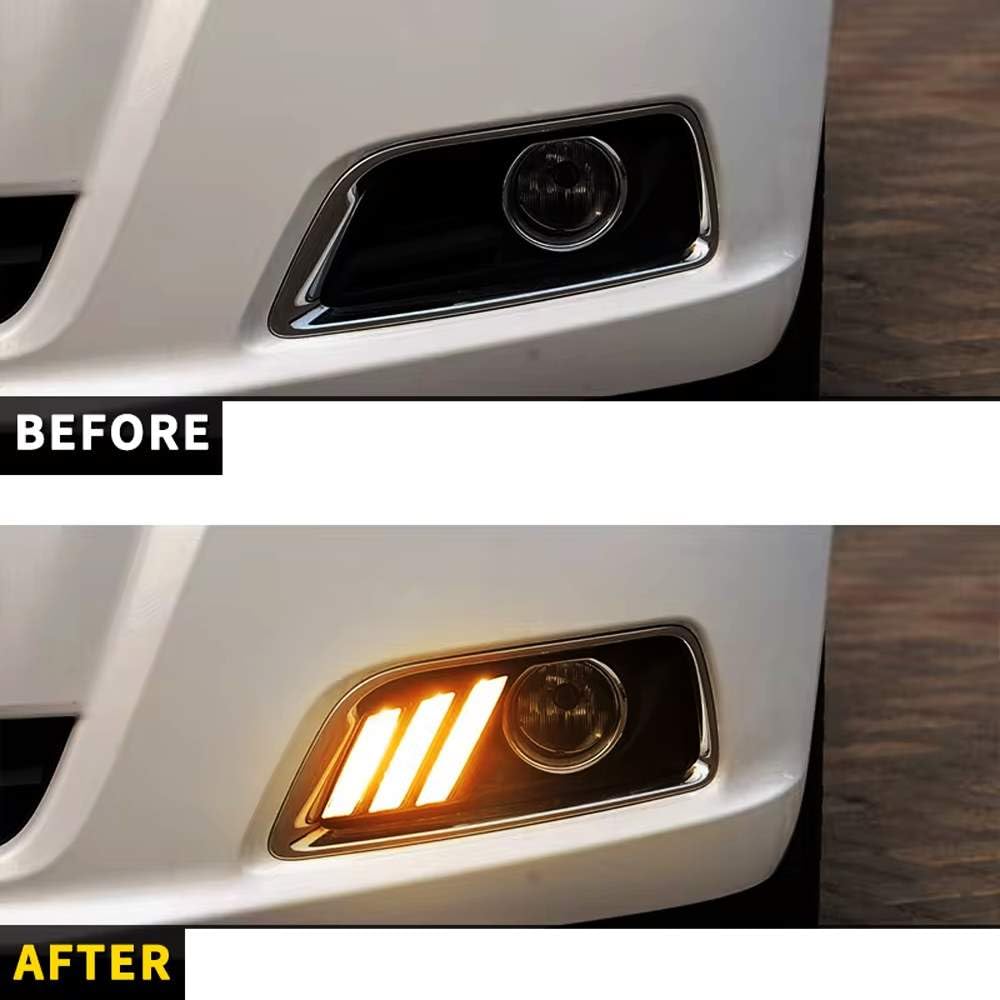 iJDMTOY Switchback LED Daytime Running Light Kit for 2013-2015 Chevrolet Malibu - White/Amber DRL Bezel Assembly with Module Box - 22 LED Lights - Easy Installation for Enhanced Visibility & Style (Perfect for Daily Commuting & Night Driving)