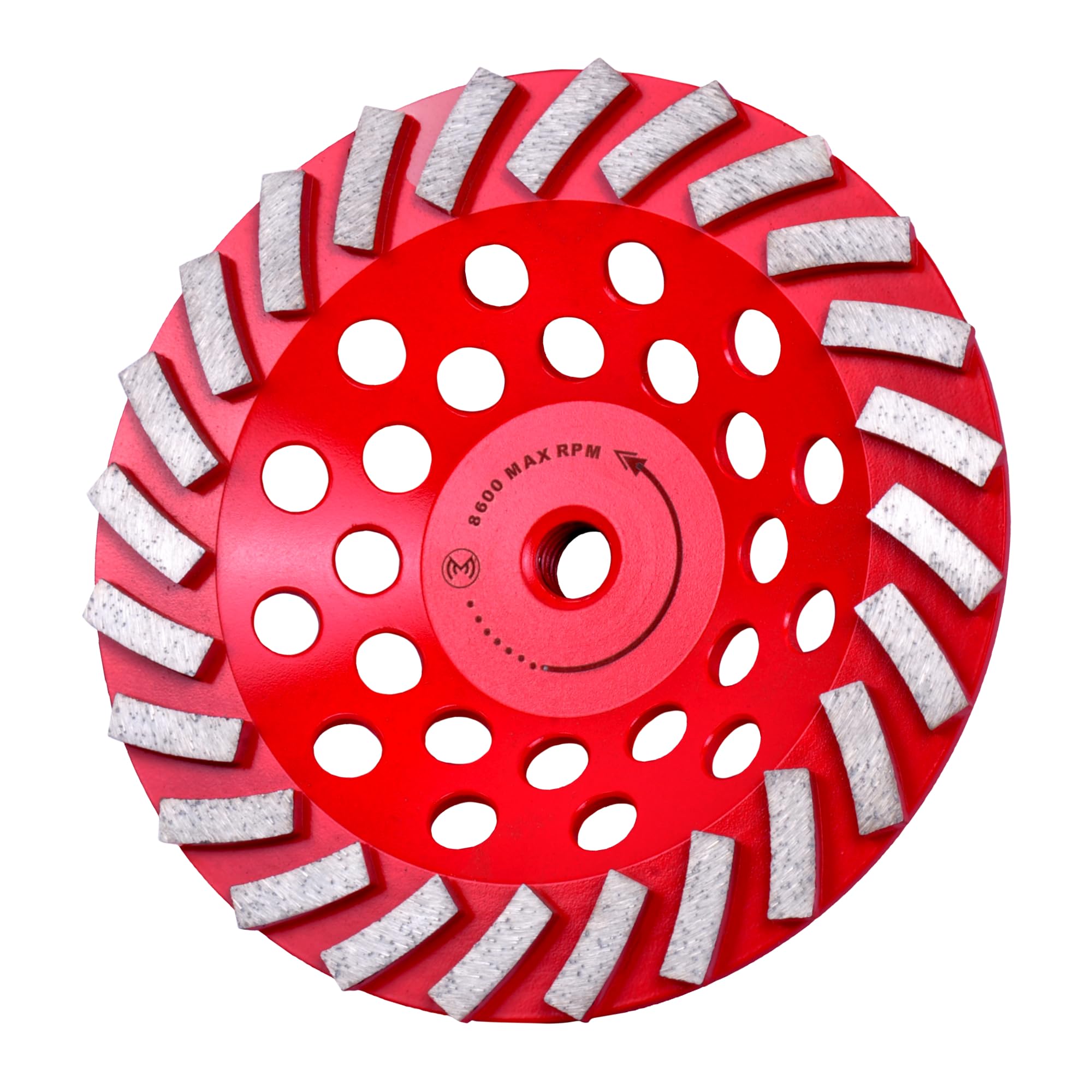 7 Inch Diamond Grinding Wheel for Angle Grinder - 24 Segment Concrete Grinding Cup Wheel | Turbo Row Design for Cement, Masonry & Concrete | Perfect for Surface Preparation, Renovation & Construction Projects