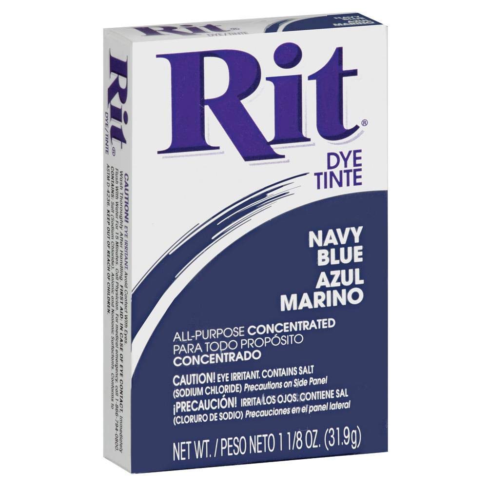 Rit Dye Powder - Navy Blue Fabric Dye (31.9g) | All-Purpose Dye for Cotton, Silk, Wool & More | Perfect for DIY Clothing, Home Decor & Craft Projects