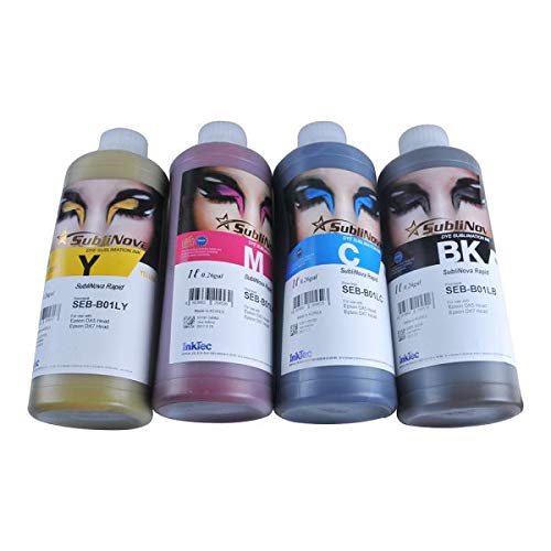 1 Liter Inktec SubliNova Smart Inkjet Dye Sublimation Ink for T-Shirts, Mugs & Fabric Printing - High Quality DTI Ink for Sublimation Transfer on Cotton, Polyester & Ceramics