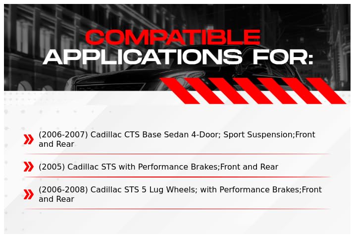 R1 Concepts Premium Ceramic Brake Pads and Rotors Kit - Front & Rear Brake System for 2005-2008 Cadillac STS & 2006-2007 Cadillac CTS - Smooth Stopping Power for City Driving & Highway Commutes