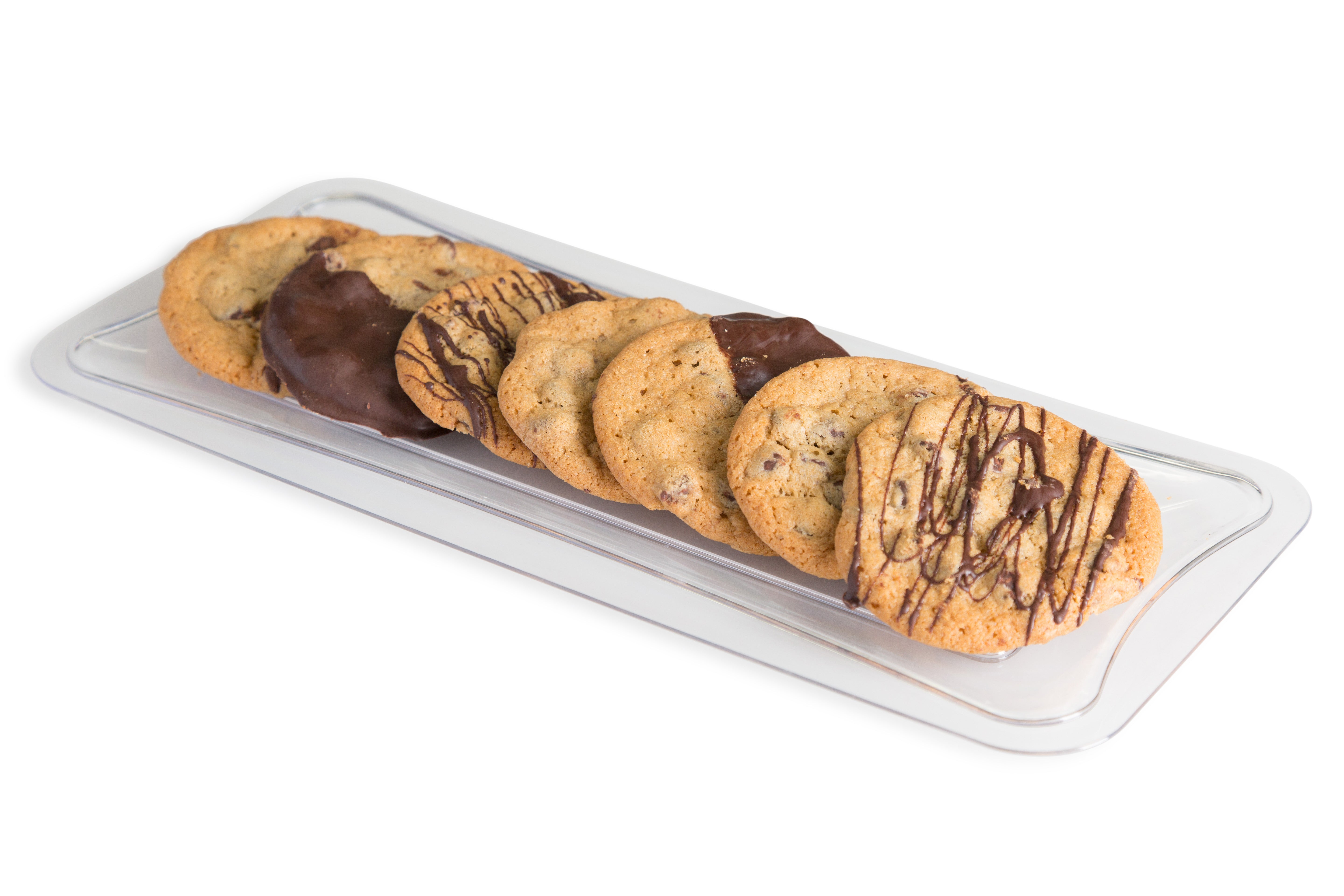 2 Pack Clear Plastic Serving Trays 8x14 Inches - Durable Rectangular Food Serving Tray for Parties, Buffets & Home Use - BPA-Free Dishwasher Safe Serving Platter for Entertaining