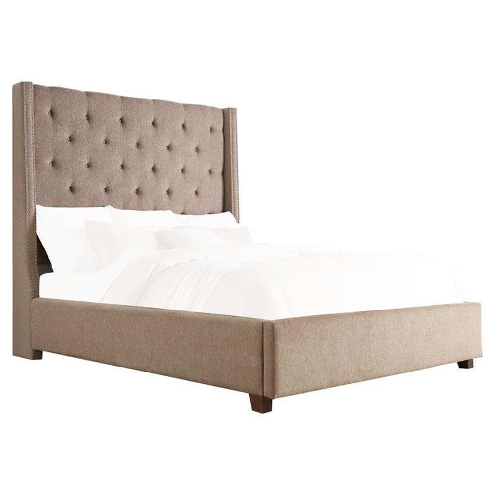 Lexicon Fairborn Fabric Queen Bed Frame with Storage Drawers - Brown Upholstered Platform Bed for Small Spaces | Bedroom Furniture with Underbed Storage for Organization