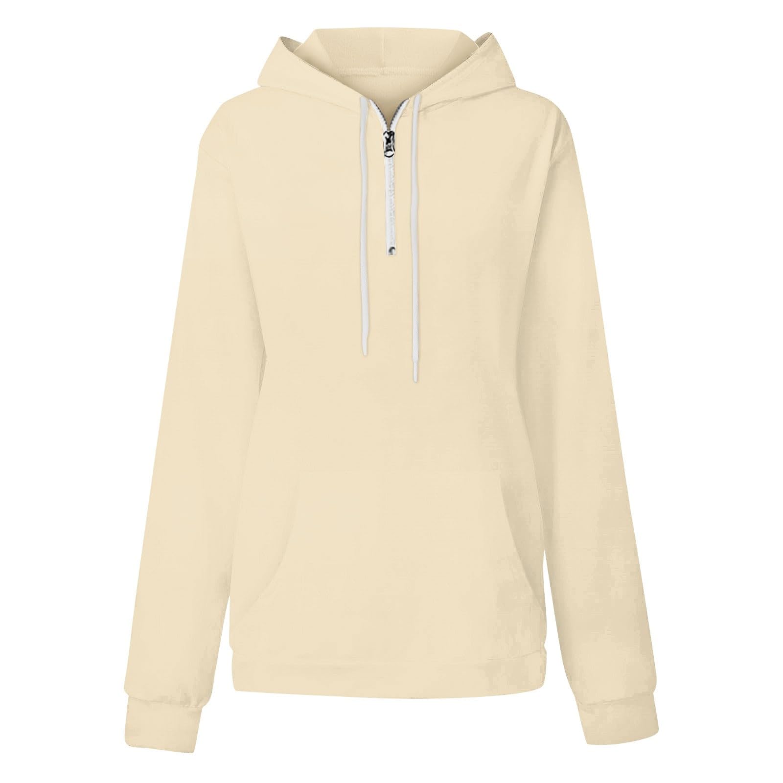 Trendy Women's Oversized Fleece Quarter Zip Pullover Hoodie with Pockets - Cozy Long Sleeve Casual Sweatshirt for Fall & Winter | Perfect for Lounging, Running Errands & Coffee Dates