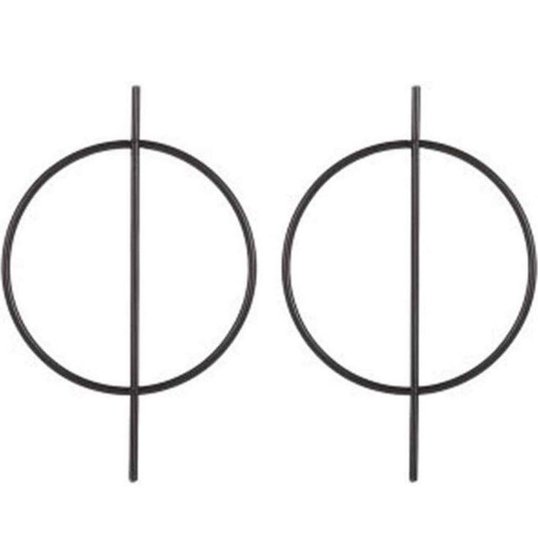 Stylish Black Geometric Hoop Earrings for Women - Large Round Circle Dangle Earrings - Fashion Jewelry Gift for Parties & Everyday Wear