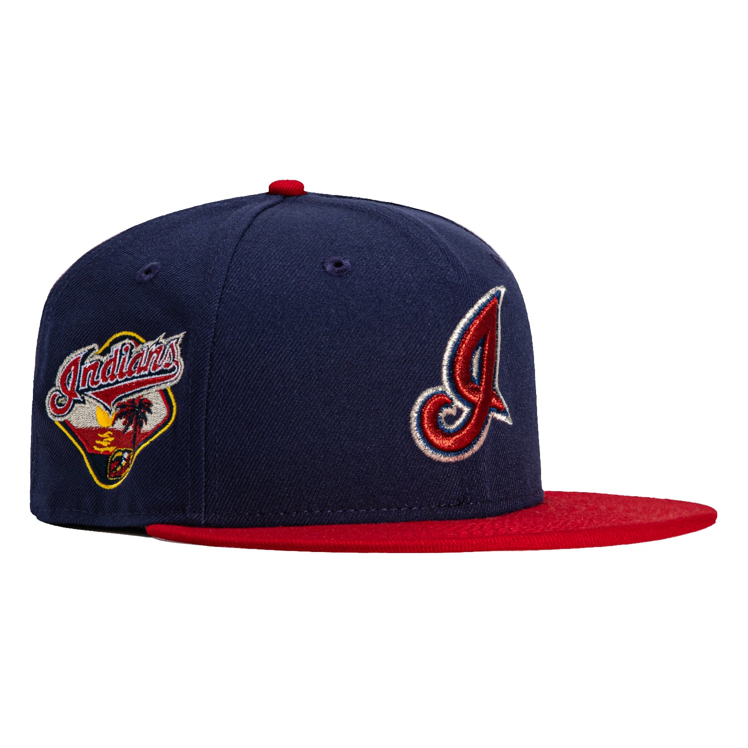 New Era 59Fifty Cleveland Guardians 2006 Spring Training Patch Snapback Hat - Light Navy & Red - Official MLB Baseball Cap for Men & Women - Perfect for Games, Collecting & Streetwear Fashion