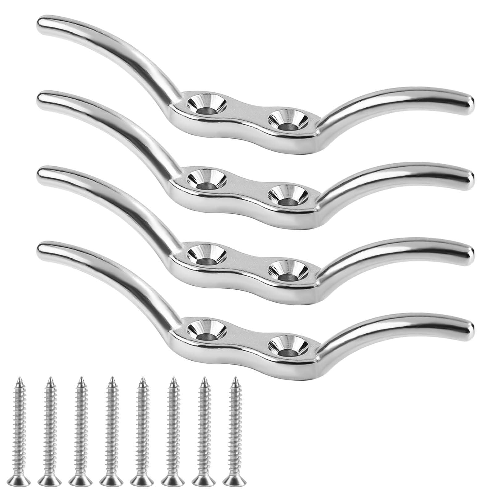 316 Stainless Steel Boat Tie Down Cleats - 4.41 Inch Heavy Duty Marine Deck Hardware for Kayak, Dock & Watercraft - Secure Anchor Rope for Boating, Sailing & Water Sports Accessories
