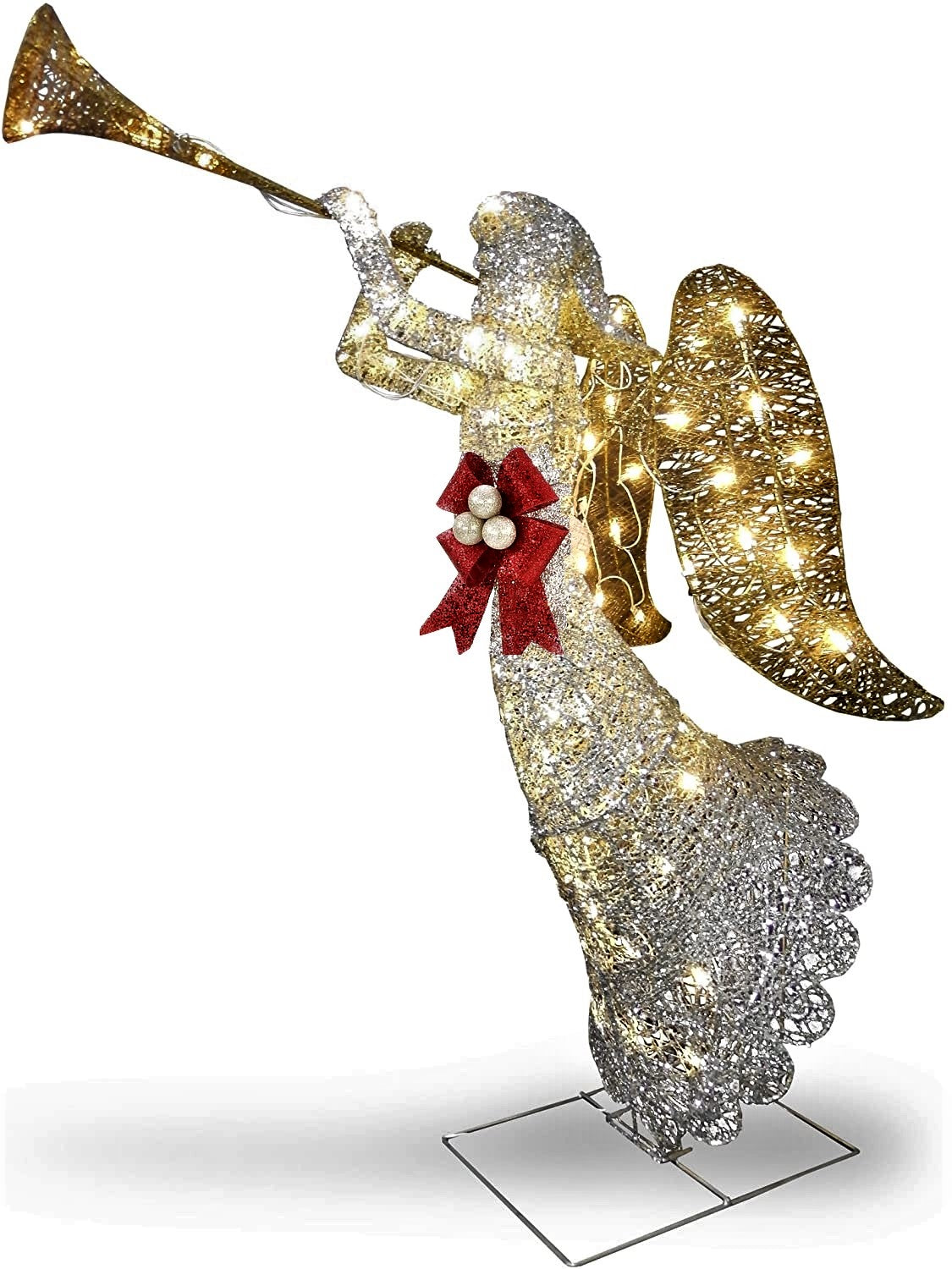 48-Piece Pre-Lit Crystal Angel Outdoor Sculpture - Elegant Garden Decor for Christmas, Weddings & Special Events