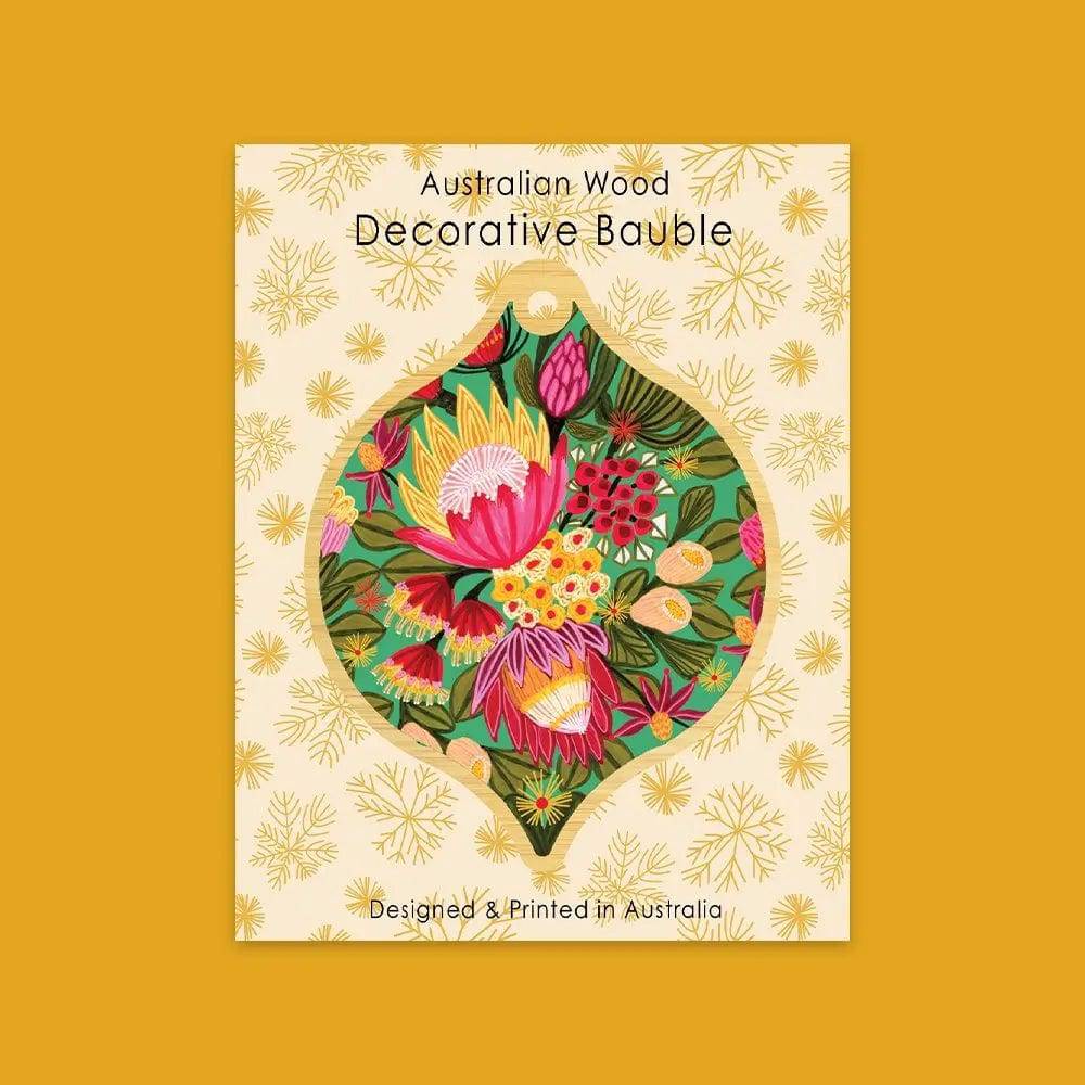 King Proteas Christmas Bauble - Handmade Floral Ornament for Holiday Tree Decor, Festive Home & Office Decoration