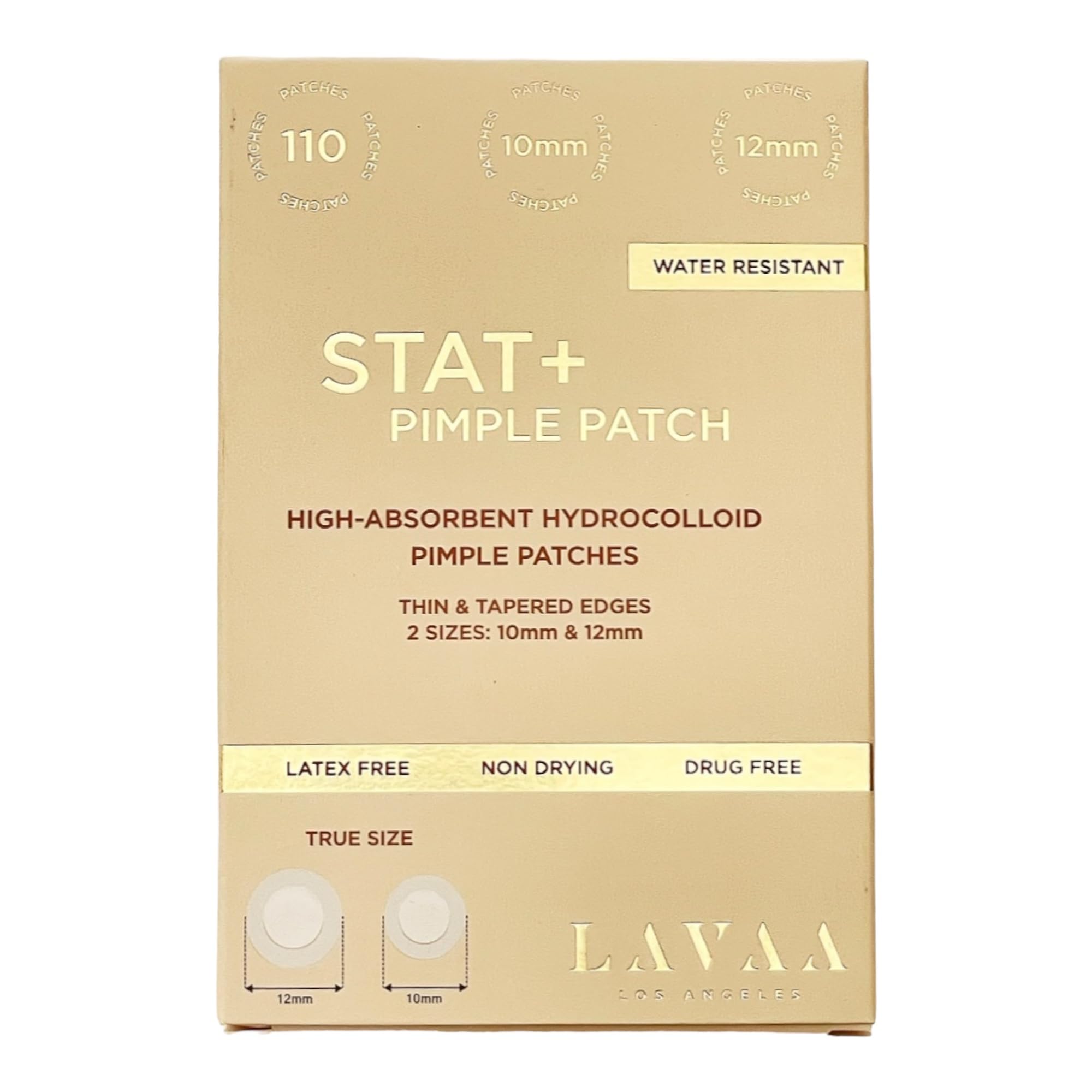 STAT+ Pimple Patches 110 Count - High Absorbency Hydrocolloid Acne Patches for Face (10mm & 12mm) - Overnight Spot Treatment for Cystic Acne & Whiteheads - Clear Skin Care for Teens & Adults