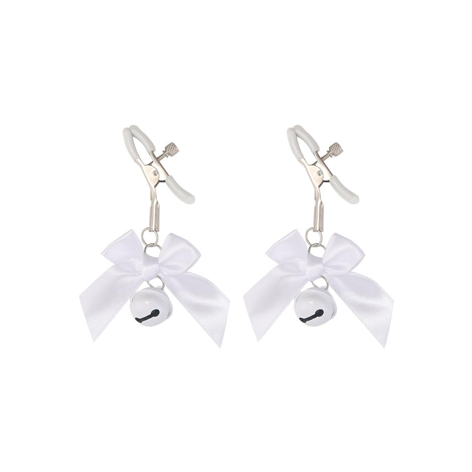 Adjustable Pressure Body Clips - Stainless Steel Non-Piercing Body Jewelry with Bowknot & Bells | Faux Body Jewelry for Belly Chains, Belly Rings & Body Piercing Accessories | Perfect for Belly Dance, Costume Parties & Fashion Accessories