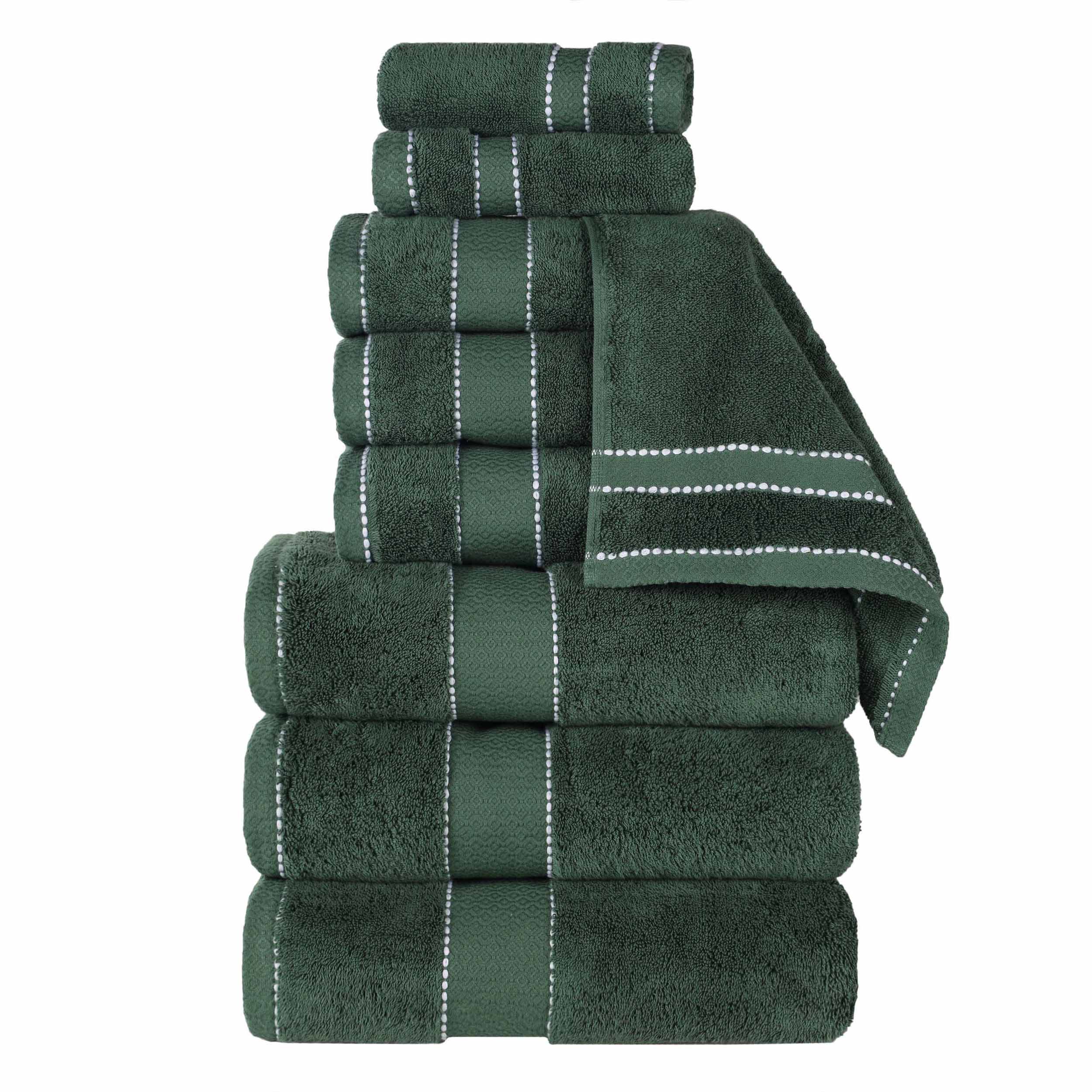 Premium 9-Piece Giza Cotton Towel Set - Ultra Absorbent, Soft & Luxurious Egyptian Dobby Weave - Perfect for Bath, Spa & Guest Bathrooms