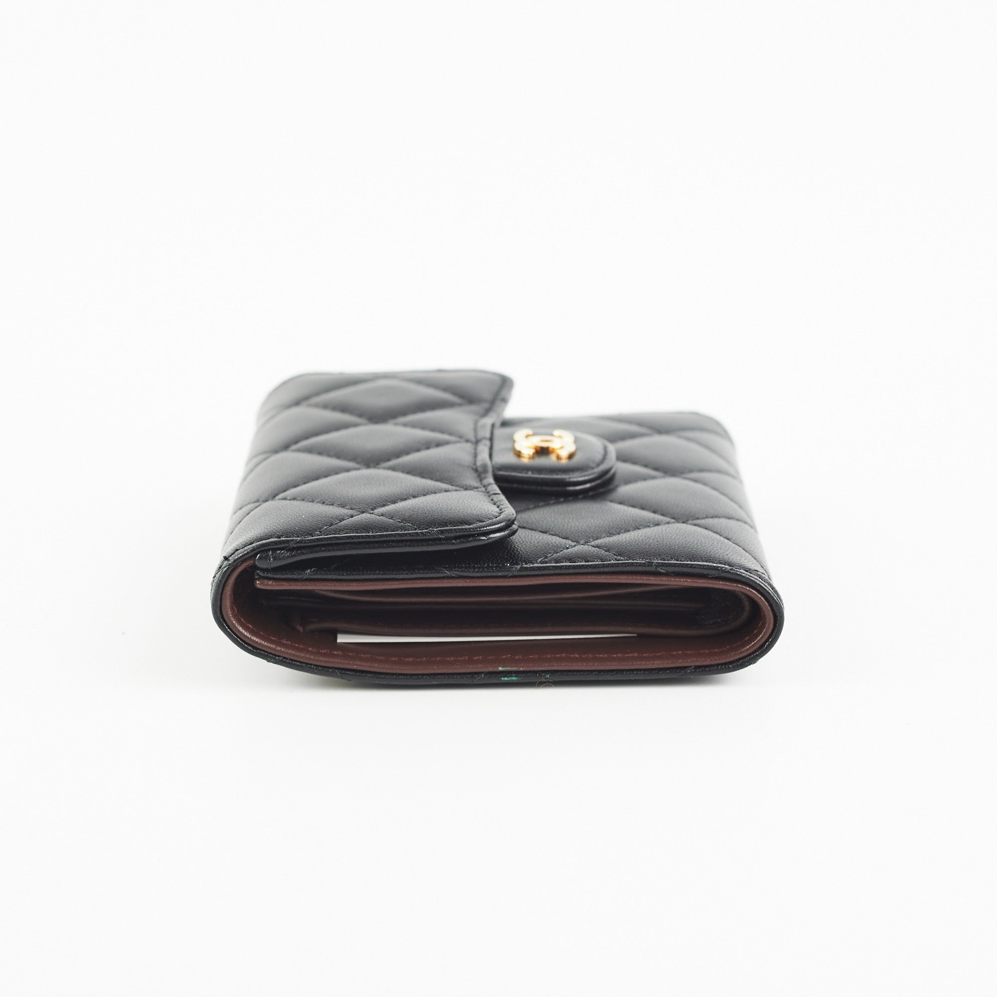 Chanel Black Quilted Lambskin Classic Flap Wallet with Gold-Tone Hardware - Luxury Women's Wallet for Everyday Use & Special Occasions