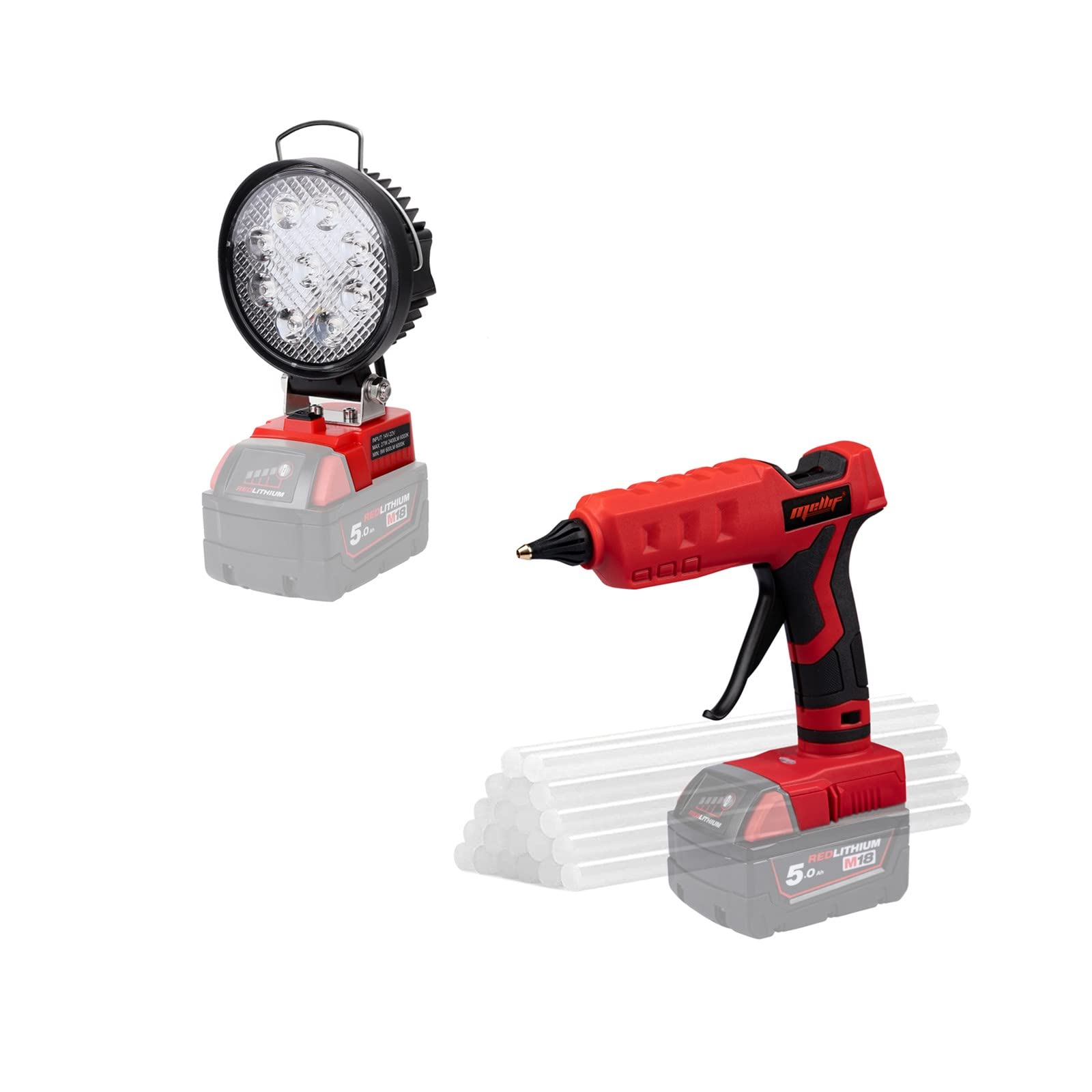 Milwaukee M18 Cordless Hot Glue Gun with LED Light - Battery Powered Glue Gun for DIY, Crafts, Repairs & Home Improvement (Battery Not Included) - Perfect for Woodworking, Arts & Crafts, and Household Fixes