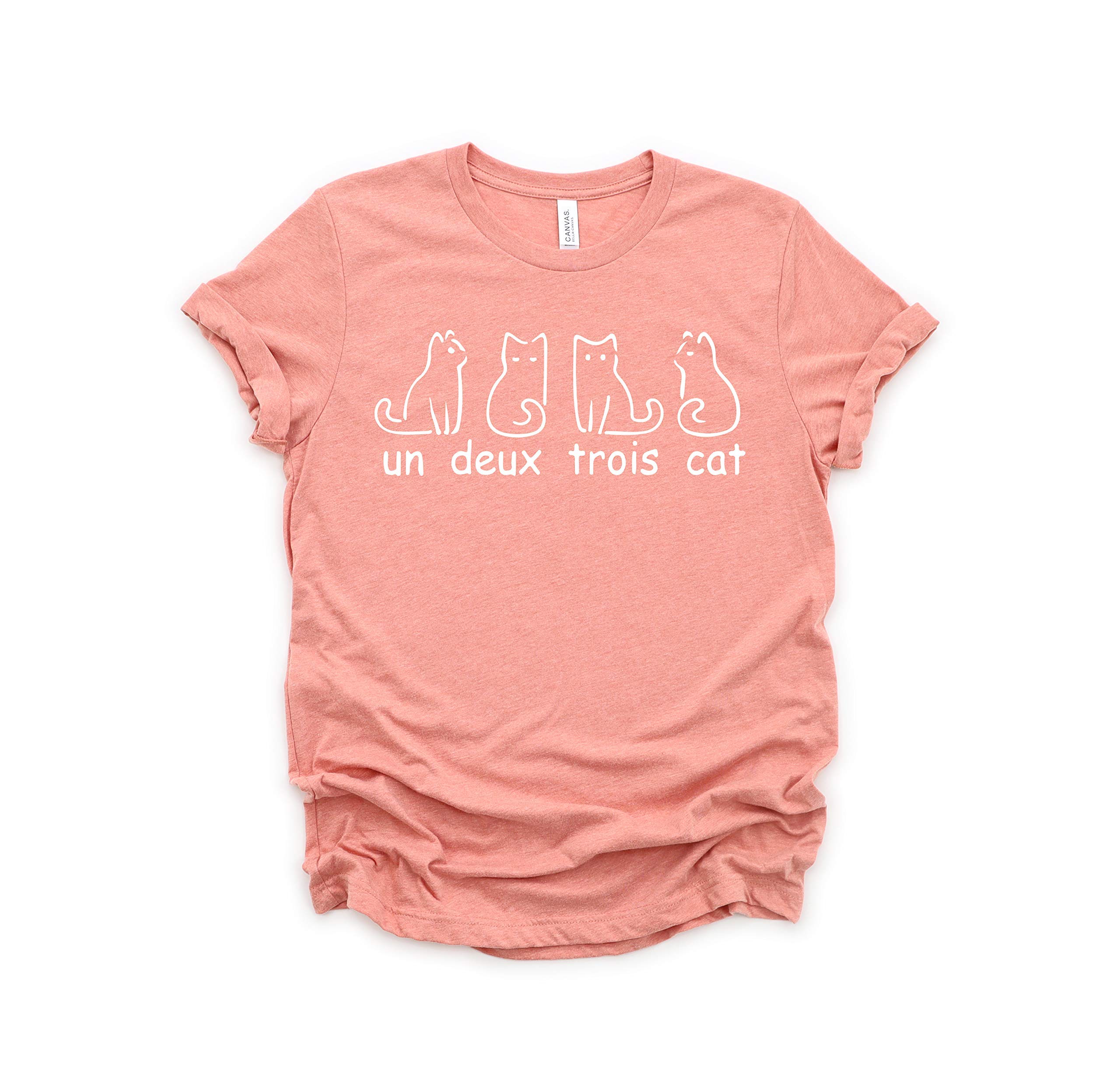 Un Deux Trois Cat Lover T-Shirt - Stylish Cat Silhouette Graphic Tee for Women & Men - Perfect Gift for Cat Owners, Casual Wear & Cat-Themed Parties
