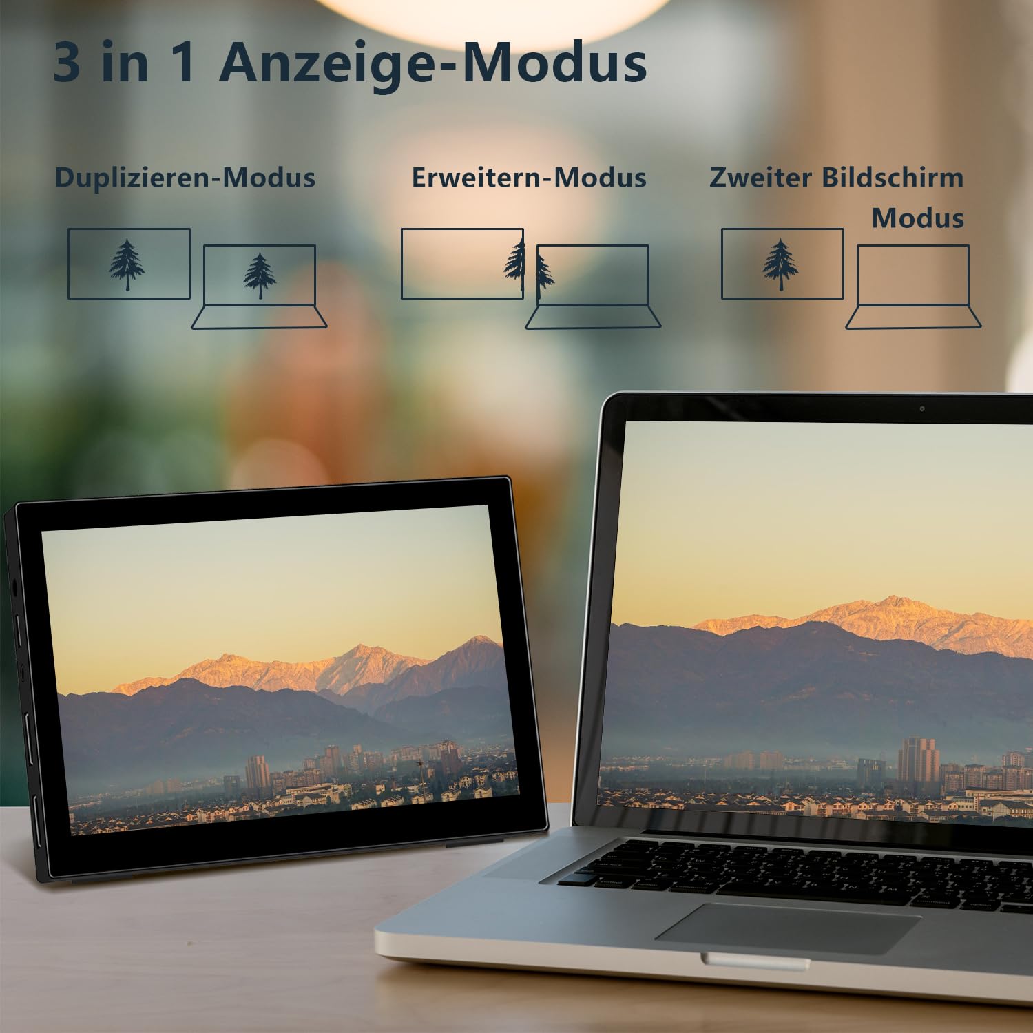 10.1 Inch Portable Touchscreen Monitor - Full HD 1920x1200 IPS Display with HDMI & USB-C - External Second Screen for Laptop, PC, PS4, PS5, Xbox - Perfect for Gaming, Office Work and Travel