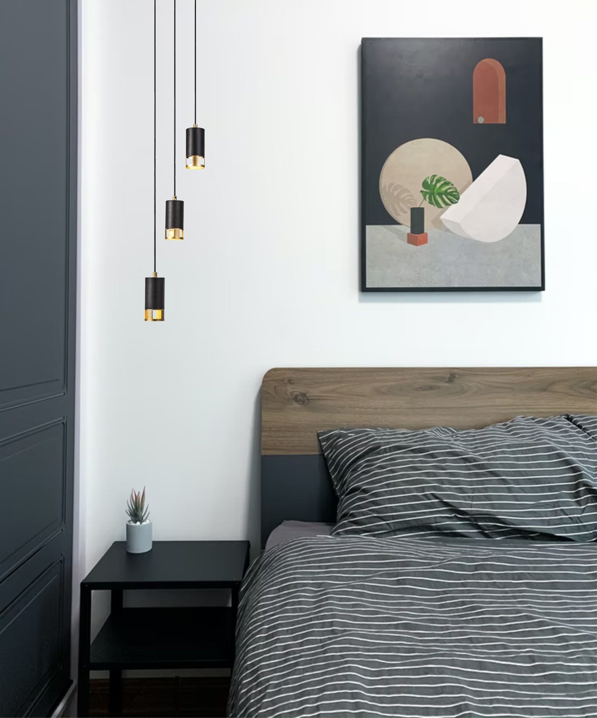 Almera 3L/5L Round Cluster Ceiling Light Fixture with GU10 Socket in Black & Gold Finish - Perfect for Living Room, Bedroom, and Dining Room Lighting