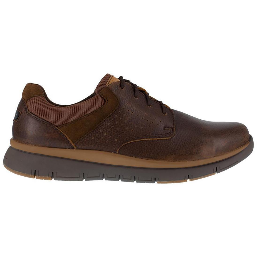 Primetime Casuals Men's Steel Toe Oxford Work Shoes - Brown Leather Safety Toe Work Boots for Construction, Warehouse & Industrial Work