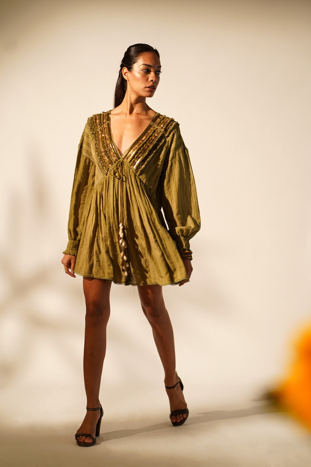 Elegant Moss Green Short Dress for Women - Summer Casual & Party Wear - Perfect for Dates, Beach Outings, and Evening Events
