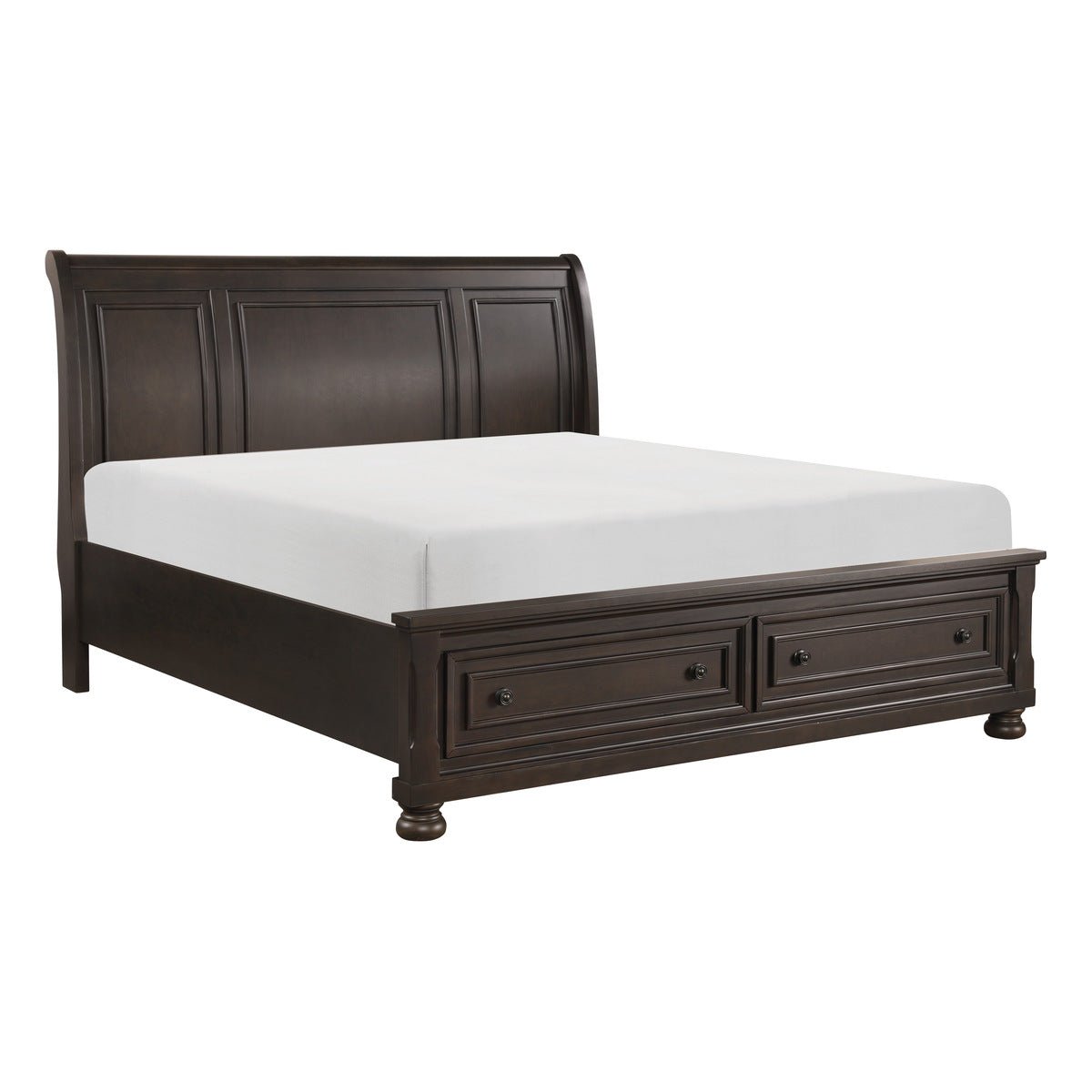 Begonia Queen Platform Bed with Footboard Storage - Modern Upholstered Bed Frame with Underbed Storage for Small Spaces | Perfect for Apartments, Guest Rooms & Master Bedrooms