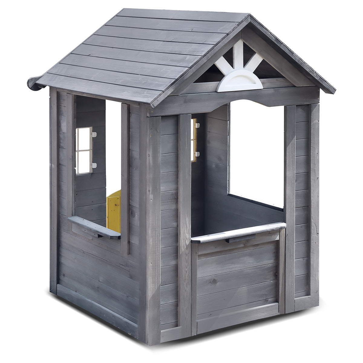 Aiden Wooden Playhouse for Kids - Indoor & Outdoor Playhouse with Slide & Climbing Wall - Perfect for Backyard, Garden, and Playroom Fun