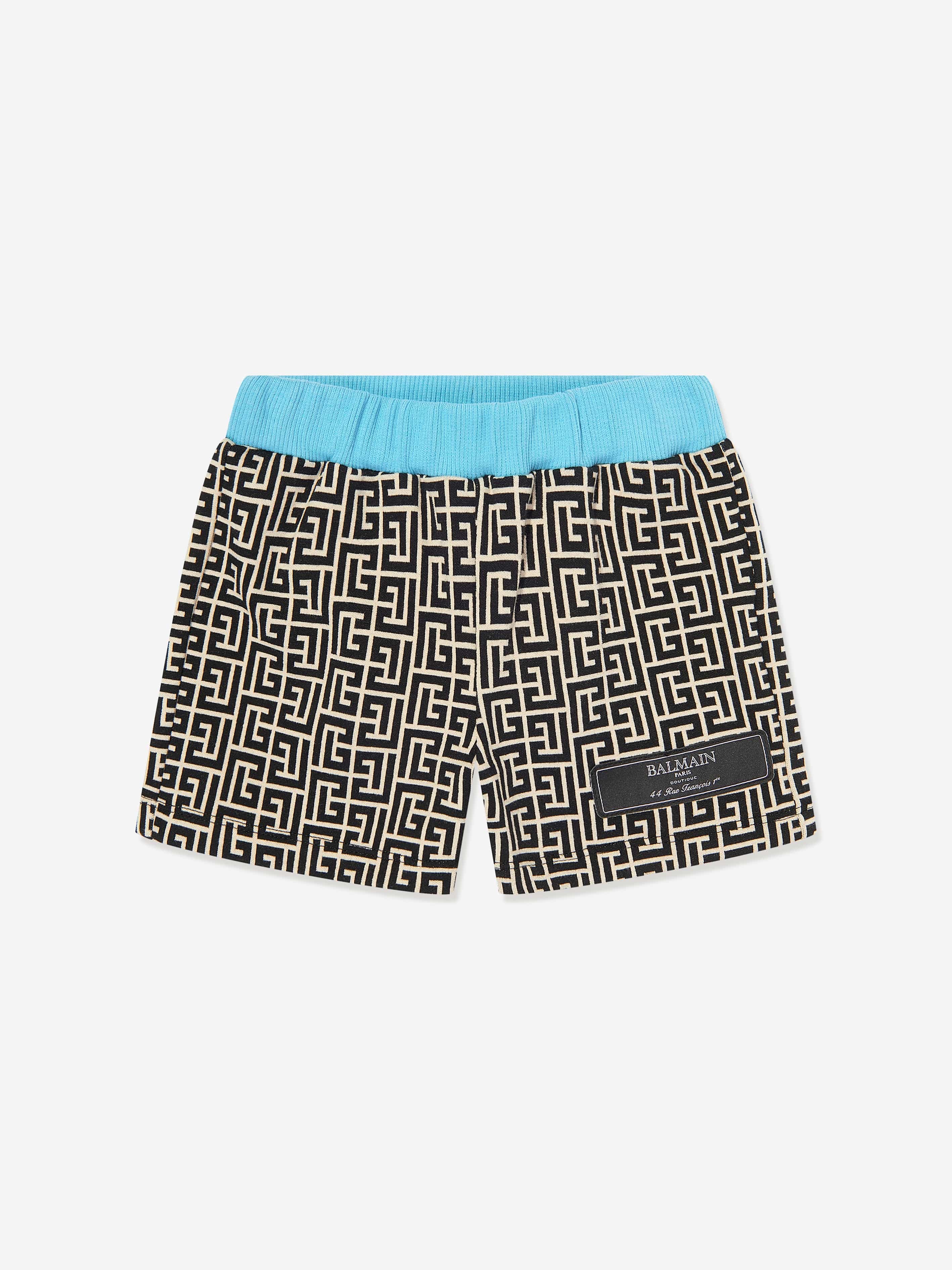 Balmain Baby Boys Monogram Shorts - Multicolor Cotton Casual Wear for Toddlers | Perfect for Playdates, Summer Outfits & Special Occasions
