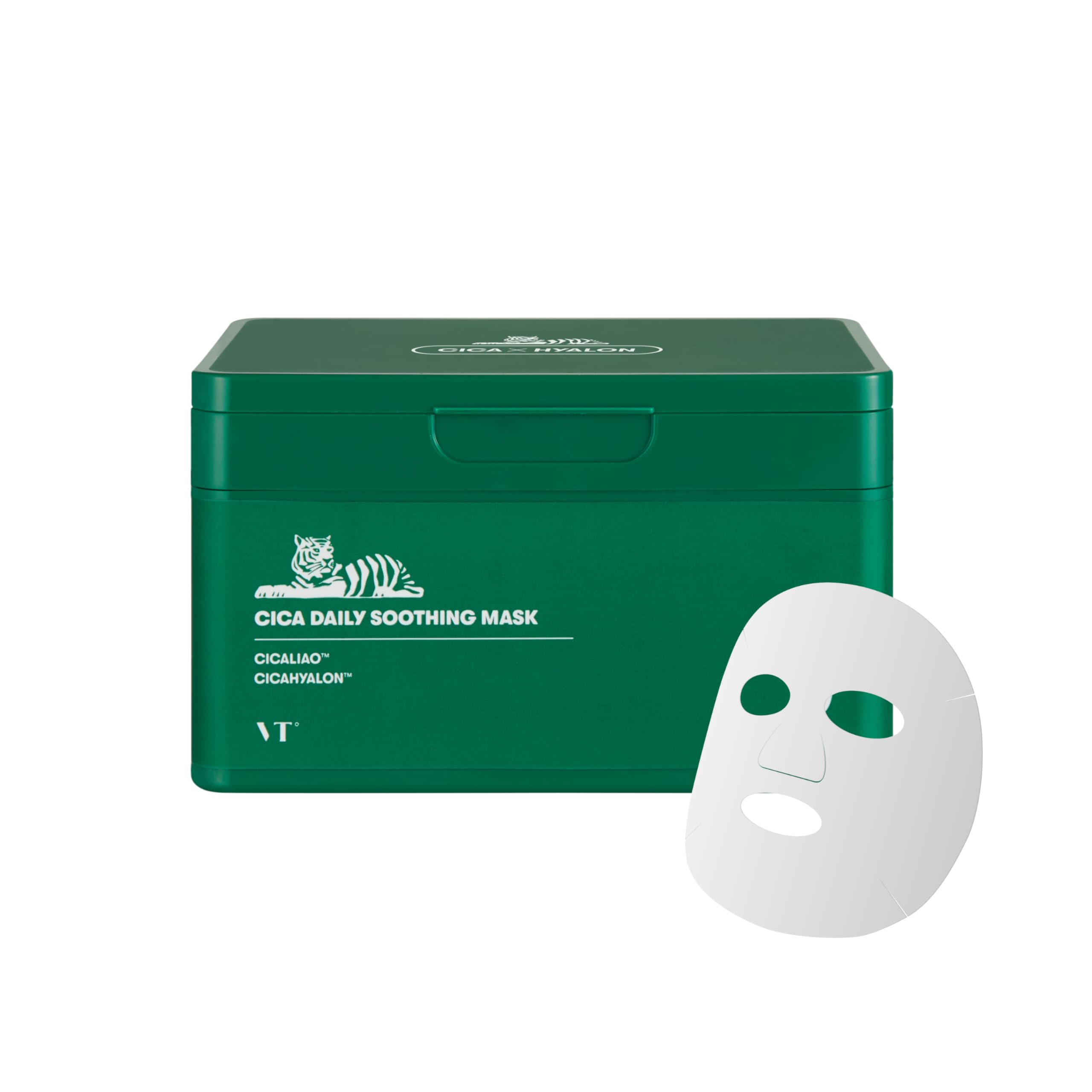VT COSMETICS Daily Soothing Face Mask 30 Pack - Centella Asiatica Sheet Mask for Hydration & Moisture, Korean Skincare for Instant Calm & Glow - Perfect for Daily Skincare Routine & Relaxation Therapy