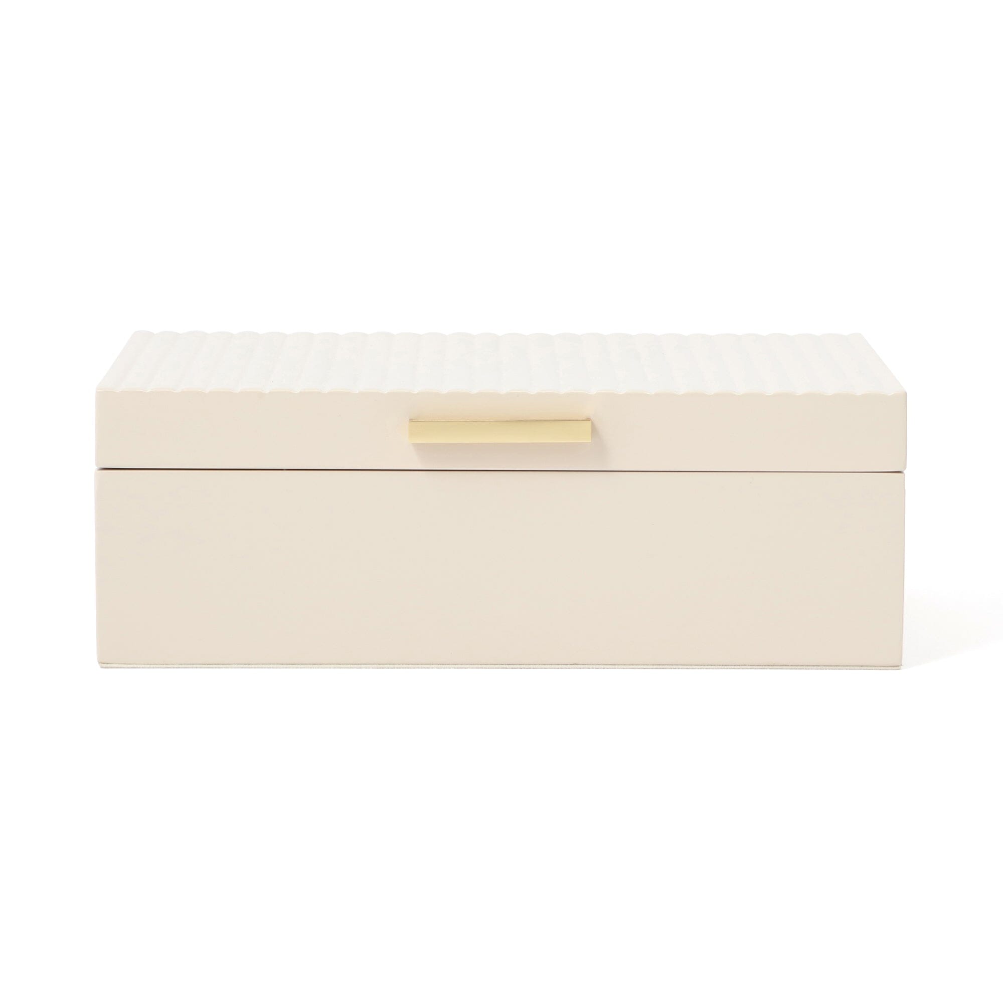 Elegant Pink Lacquer Stripe Jewelry Box - Large Storage Organizer for Necklaces, Rings & Earrings - Perfect for Bedroom Vanity, Dresser Top & Gift Giving