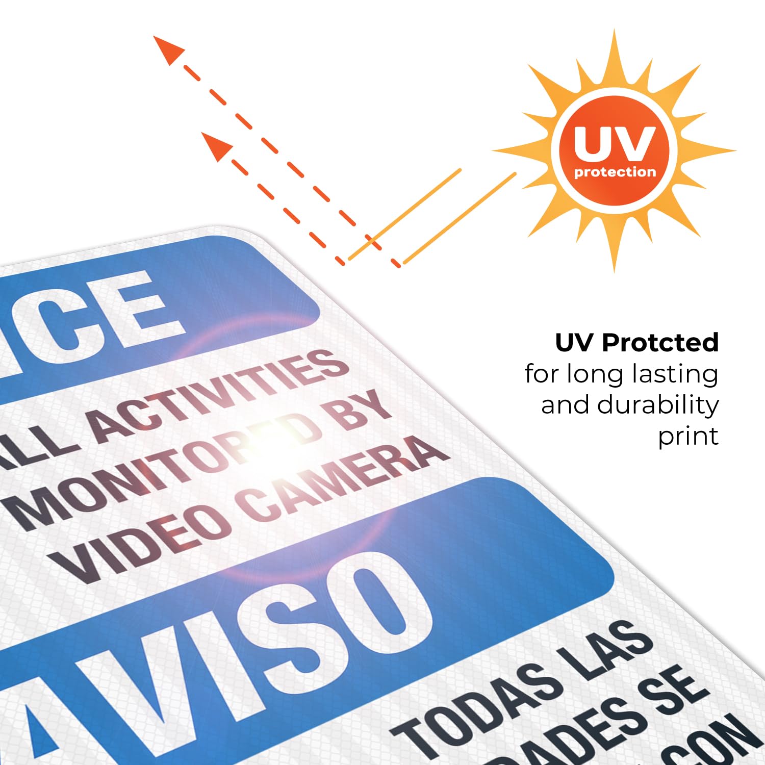 Security Camera Sign - Bilingual Video Surveillance Warning Sign 24x30 Inches | 3M EGP Reflective .080 Aluminum | Fade Resistant for Indoor & Outdoor Use | Made in USA | Ideal for Home Security, Business Protection & Property Monitoring