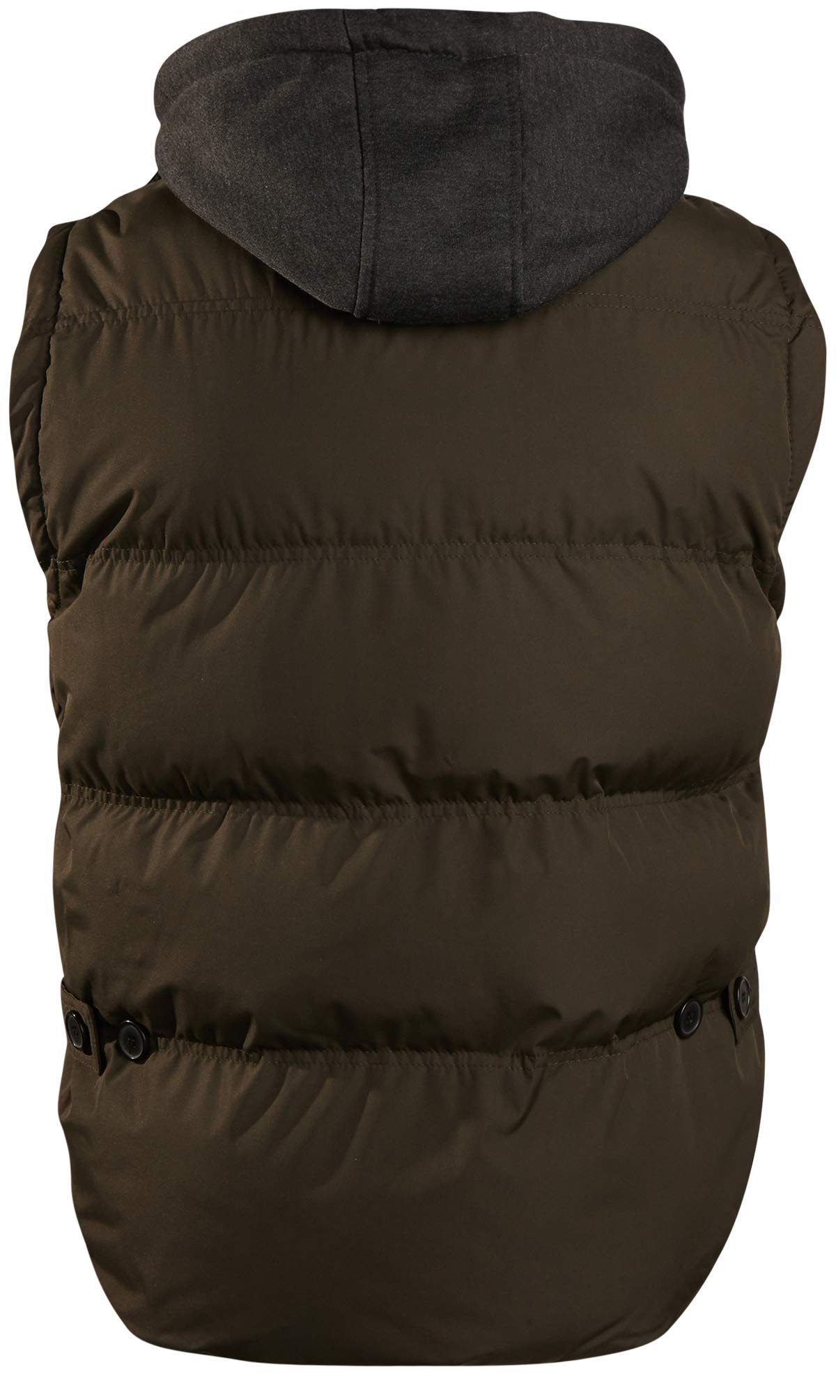 Men's Heavyweight Water-Resistant Puffer Vest with Fleece Hood - Winter Outdoor Hiking, Camping & Casual Wear