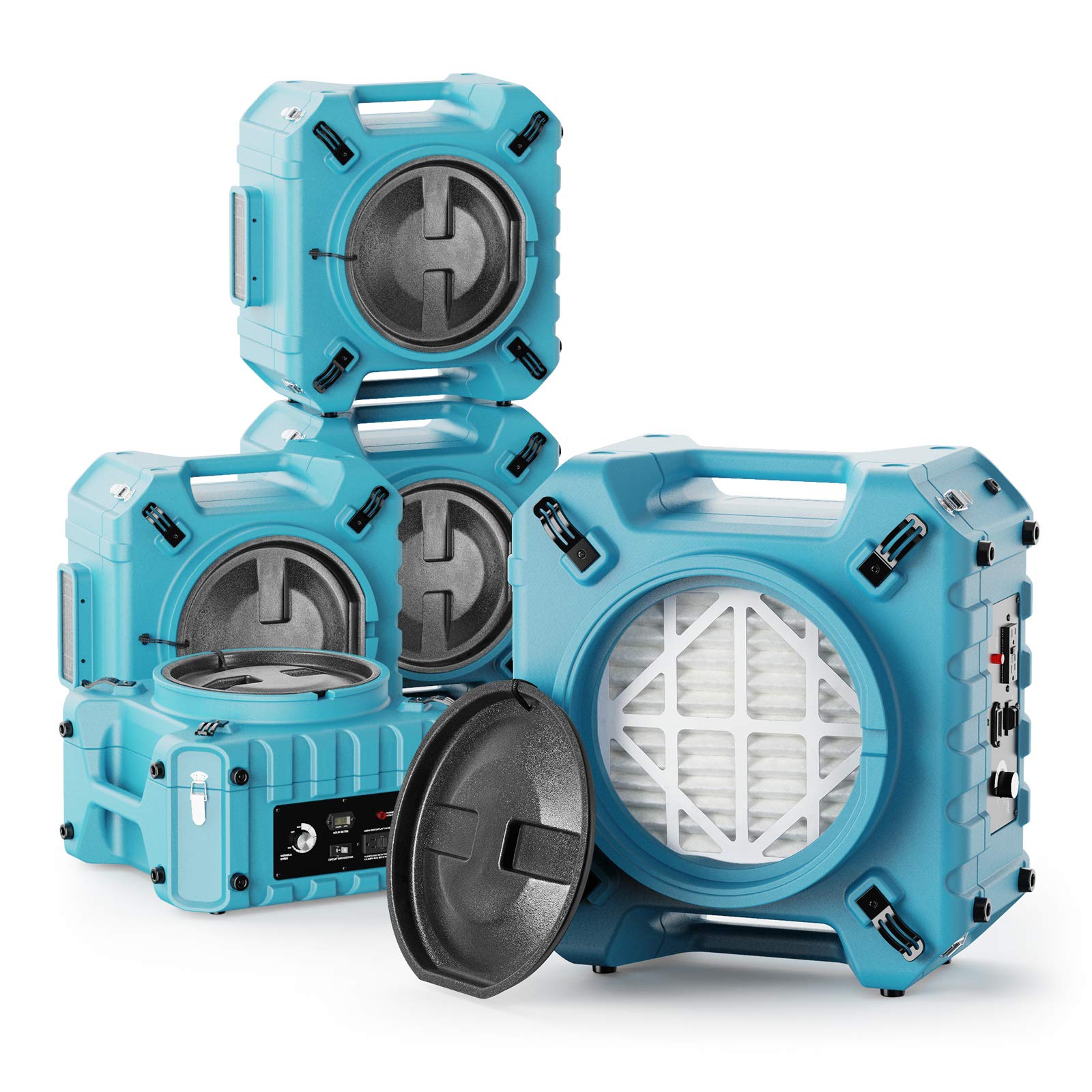 ALORAIR PureAiro HEPA Pro 870 Air Scrubber with 3-Stage Filtration - Negative Air Machine for Water Damage Restoration & Air Purification | Professional Grade Air Cleaner (Pack of 5) | Ideal for Mold Remediation, Construction Sites, and Home Air Quality Improvement