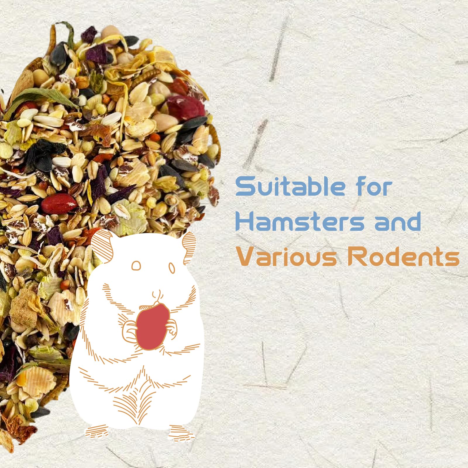 Natural Garden Fruit & Vegetable Hamster Food - 1LB Healthy Small Pet Treats for Dwarf Hamsters, Gerbils & Mice - Perfect for Cage Snacks & Training Rewards